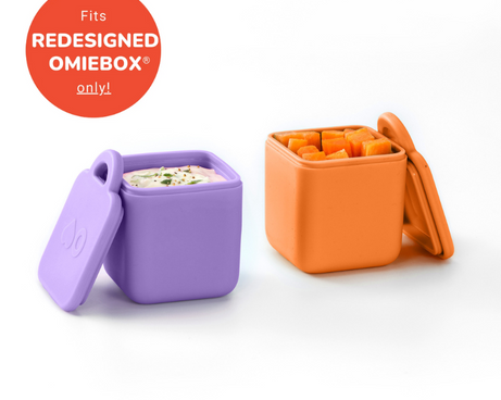 Omiebox - Bento Doos Binnenvak Containers 2 stuks Paars/Oranje