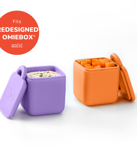 Omiebox - Bento Doos Binnenvak Containers 2 stuks Paars/Oranje
