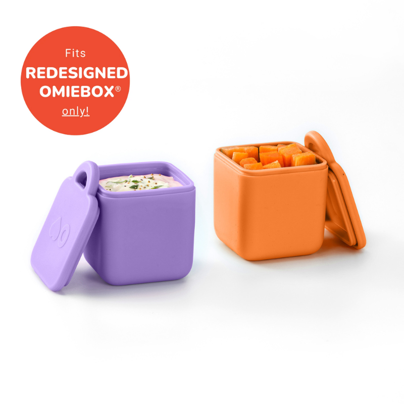 Omiebox - Bento Doos Binnenvak Containers 2 stuks Paars/Oranje
