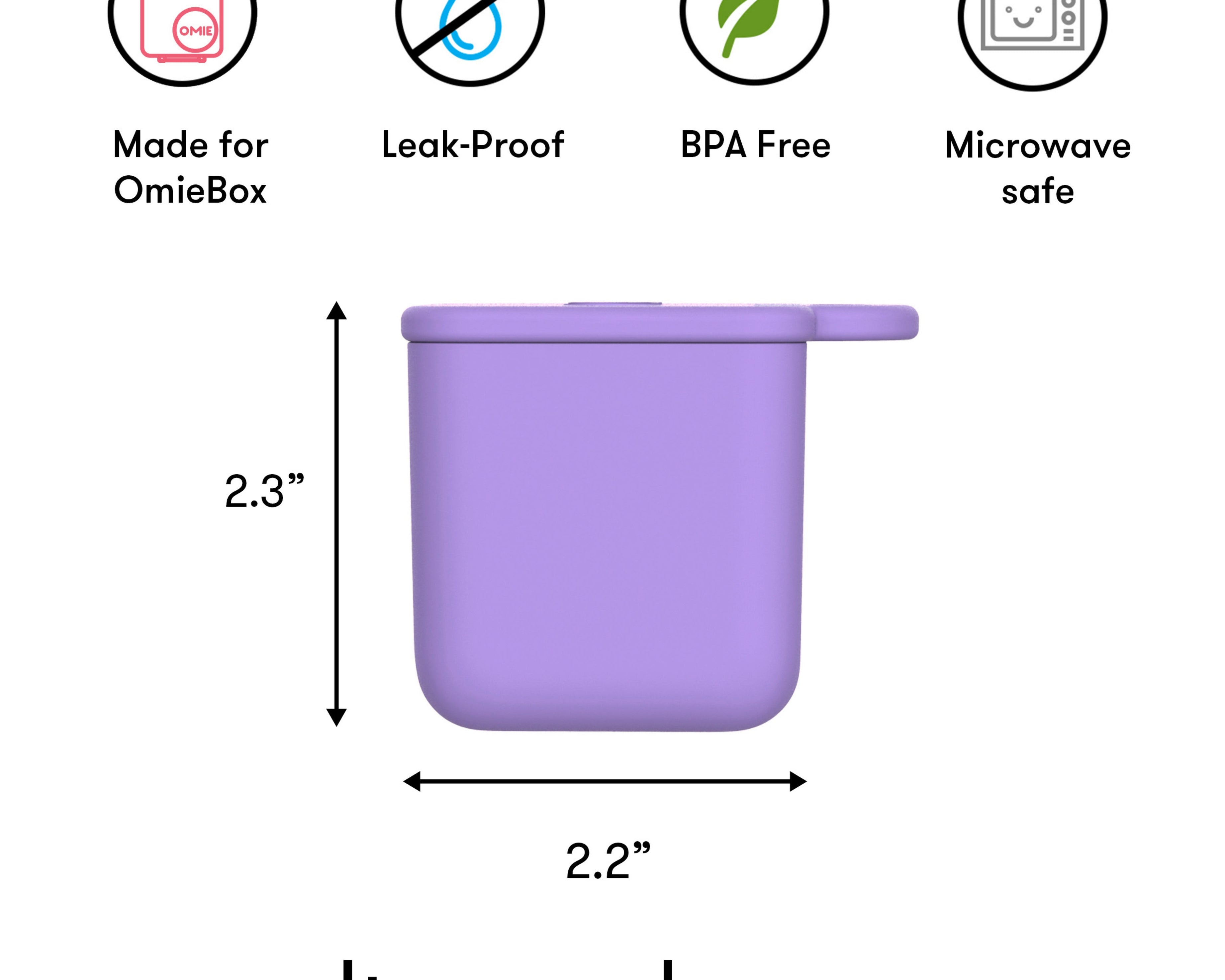 Omiebox - Bento Doos Binnenvak Containers 2 stuks Paars/Oranje