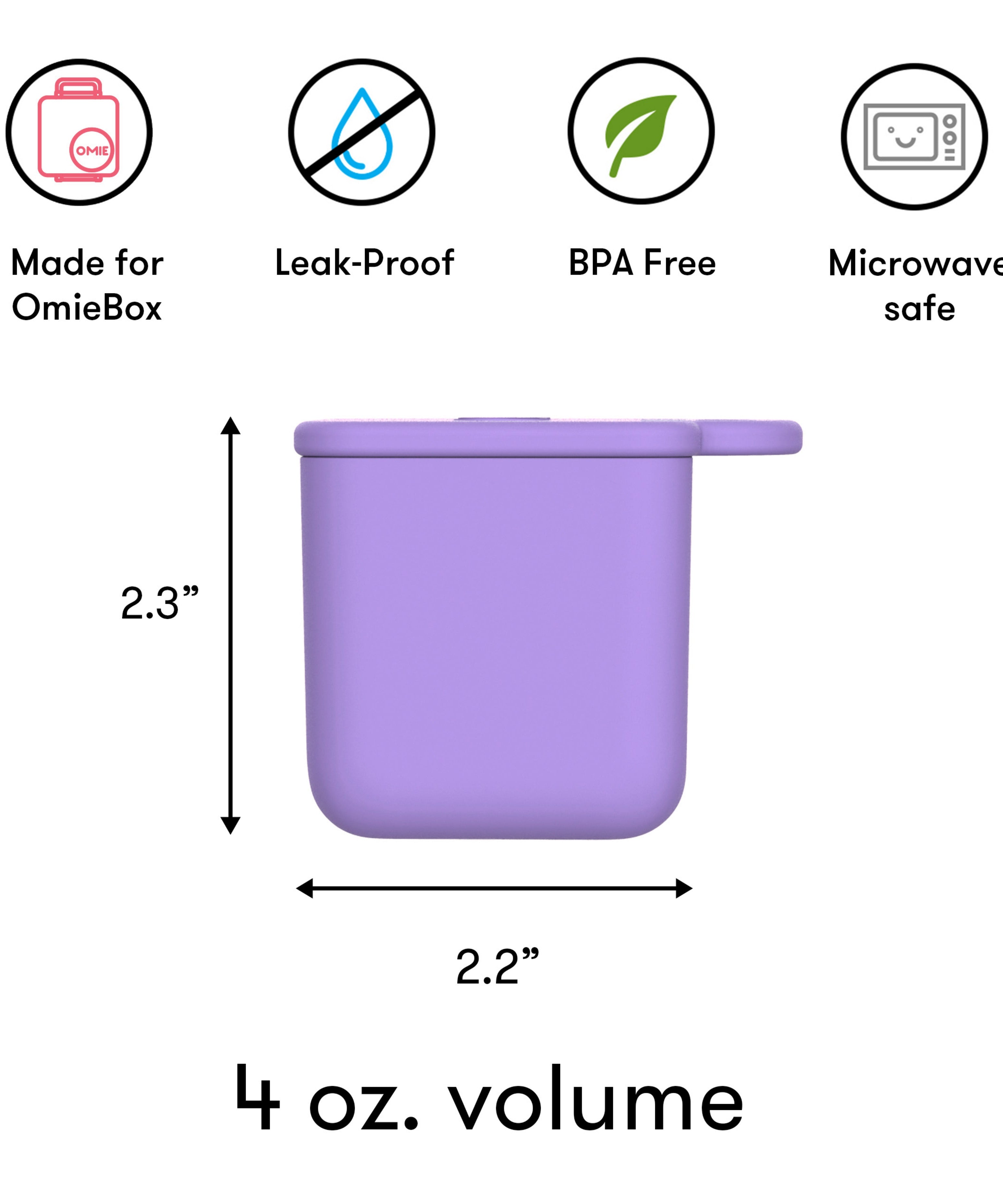 Omiebox - Bento Doos Binnenvak Containers 2 stuks Paars/Oranje