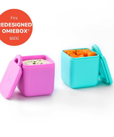Omiebox - Bento Doos Binnenvak Containers 2 stuks Roze/Turkoois