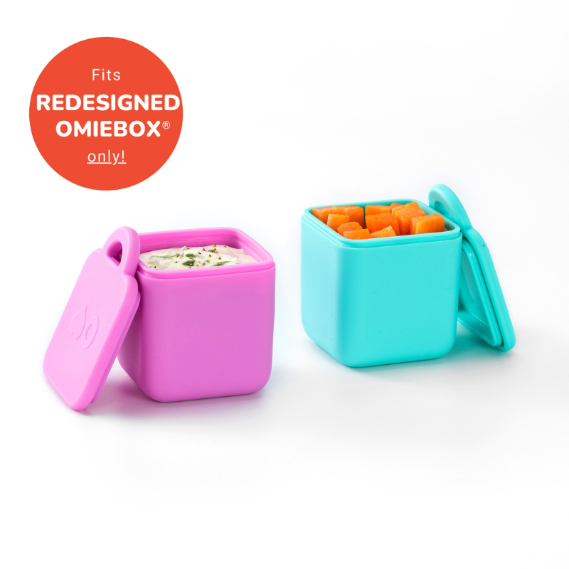 Omiebox - Bento Doos Binnenvak Containers 2 stuks Roze/Turkoois
