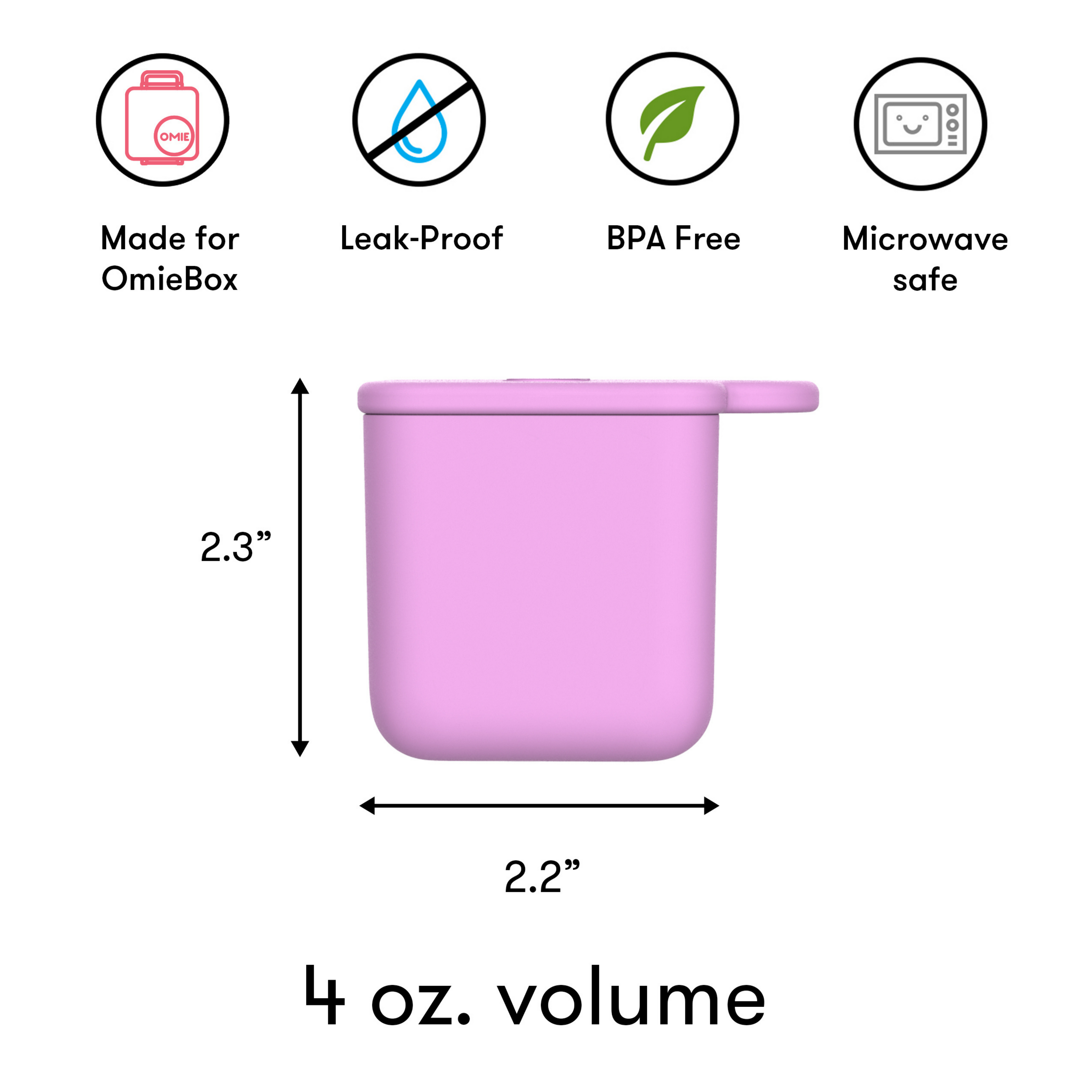 Omiebox - Bento Doos Binnenvak Containers 2 stuks Roze/Turkoois