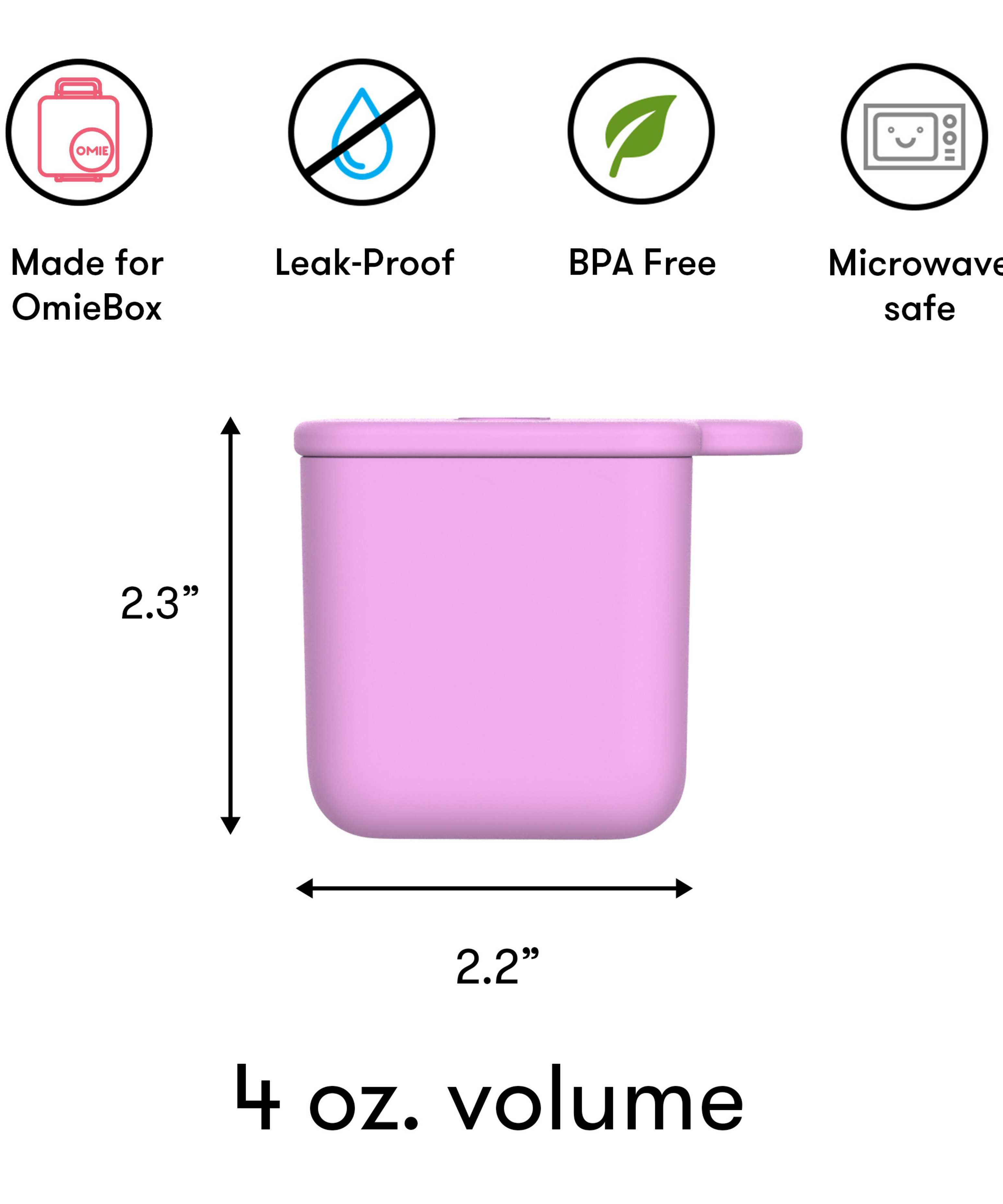 Omiebox - Bento Doos Binnenvak Containers 2 stuks Roze/Turkoois