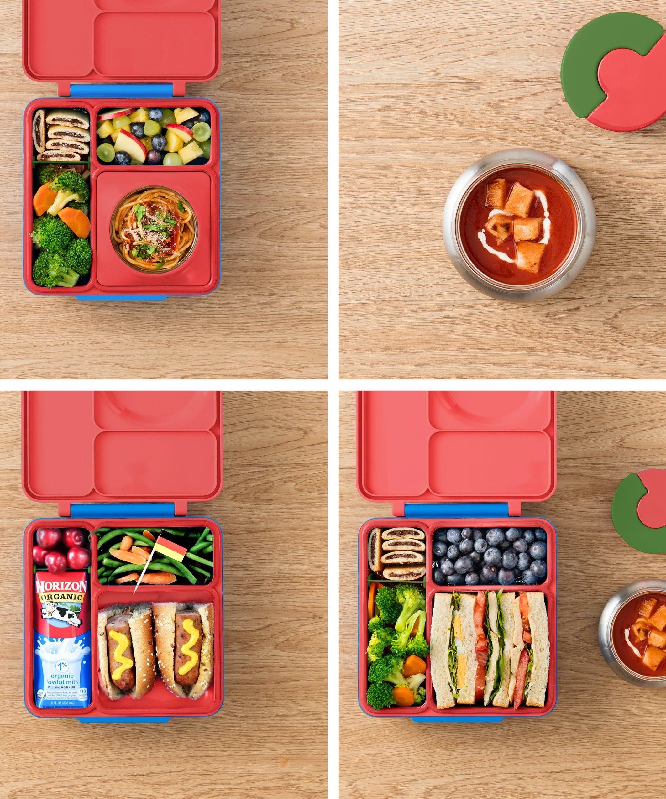 OmieBox Geïsoleerde Rode Bento Lunchbox