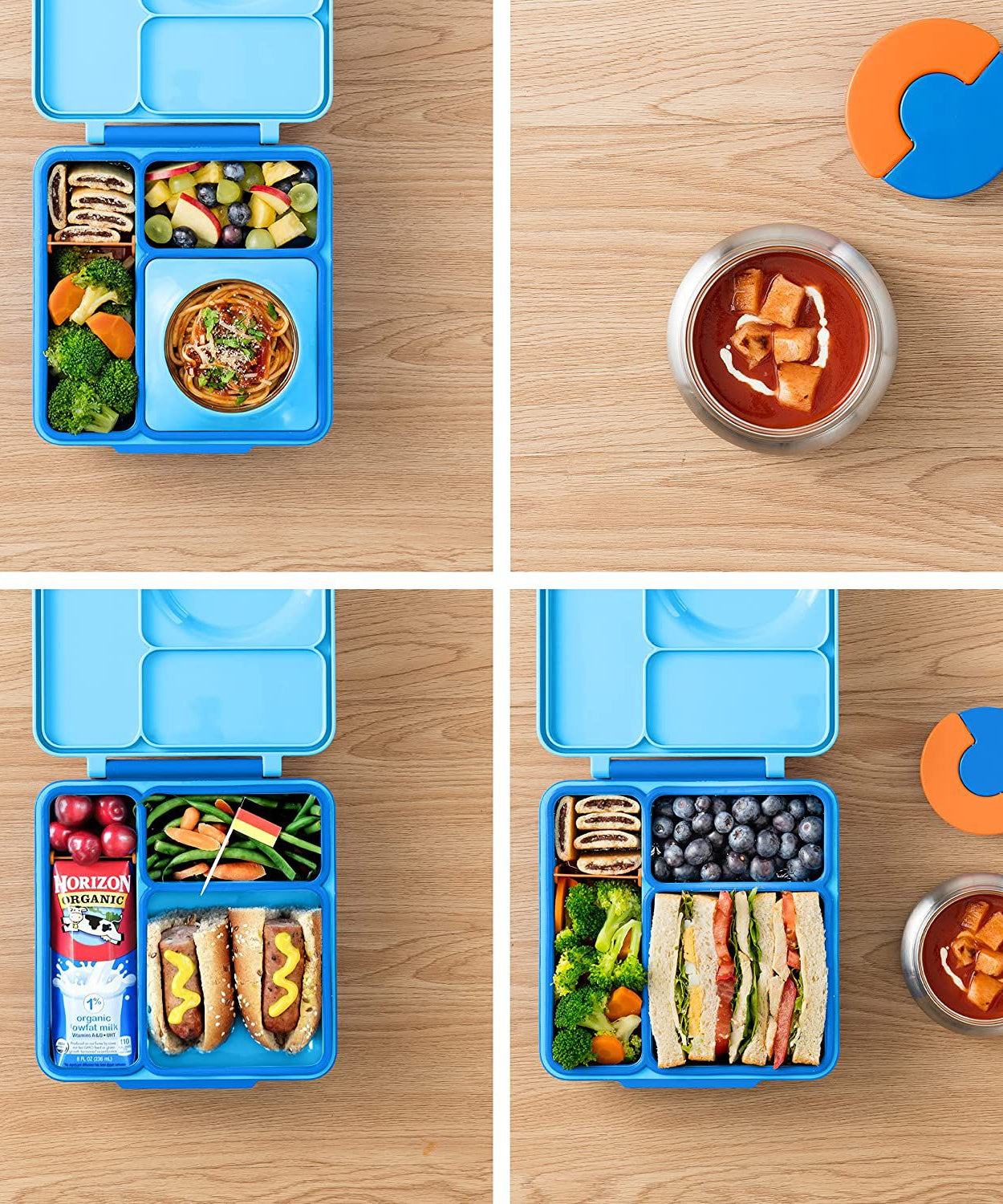 OmieBox - Geïsoleerde Blauwe Bento Lunchbox