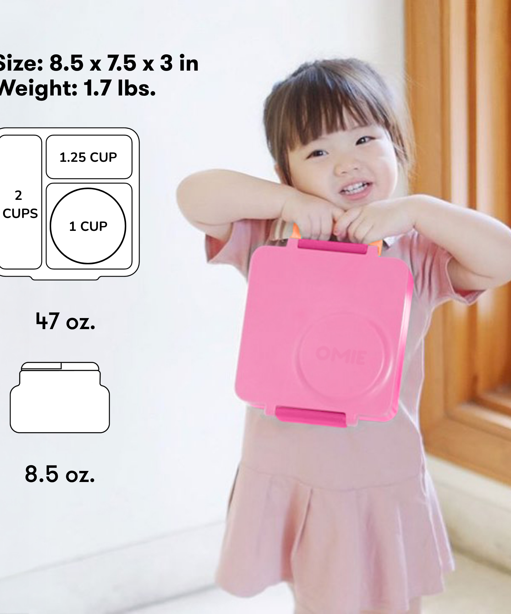 Omiebox - Warmte Geïsoleerde Fee Roze Bento Lunchbox