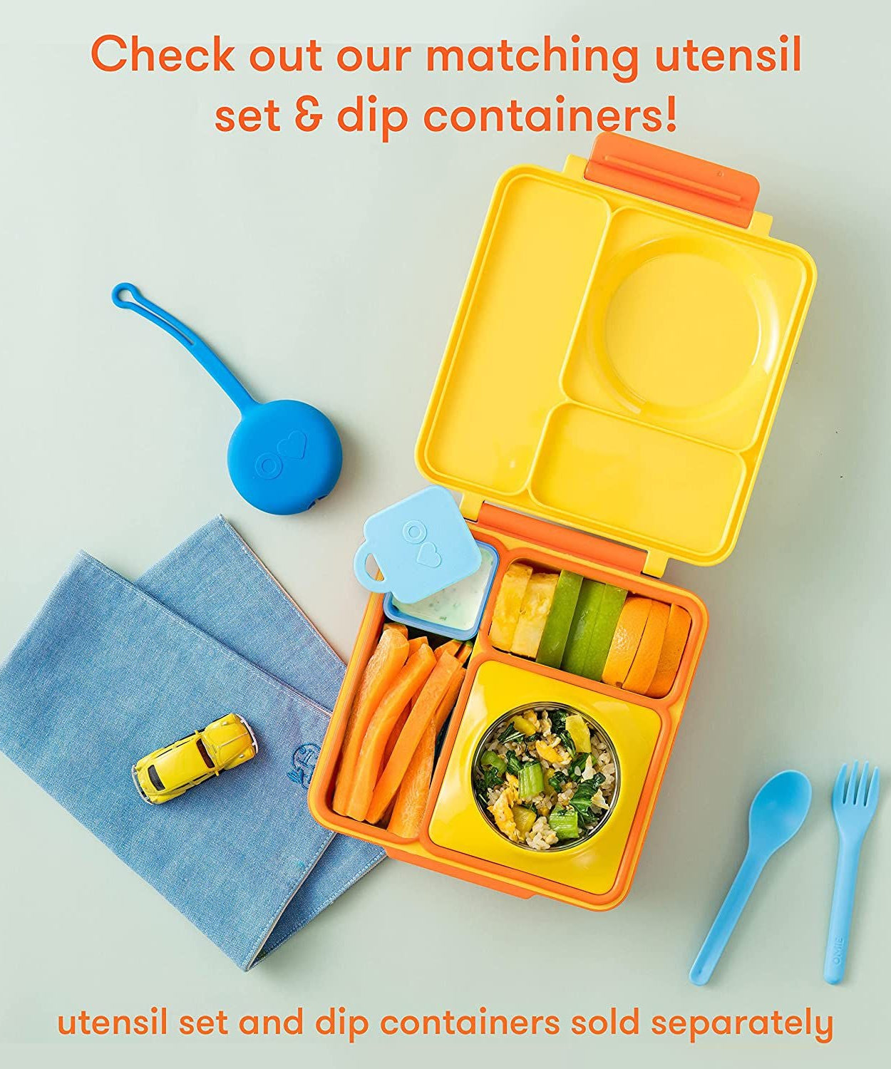 OmieBox Warmte-isolerende Gele Bento Maaltijddoos