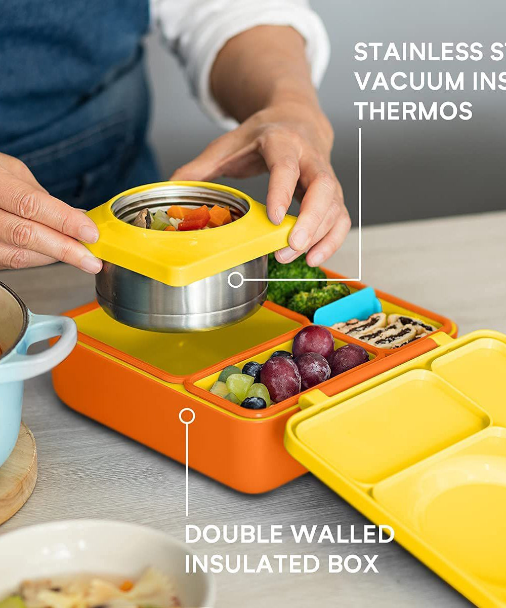 OmieBox Warmte-isolerende Gele Bento Maaltijddoos