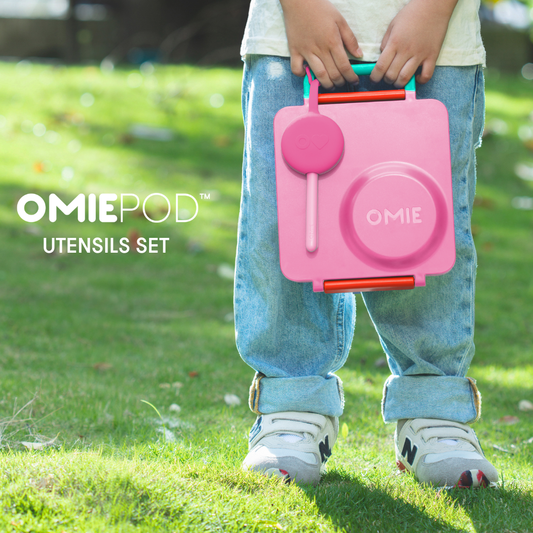 Omiebox - OmiePod Ballon Roze Siliconen Vork en Lepel Set