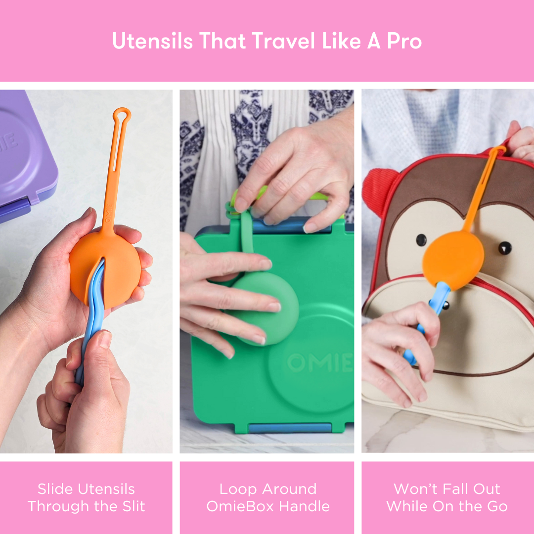 Omiebox - OmiePod Ballon Roze Siliconen Vork en Lepel Set