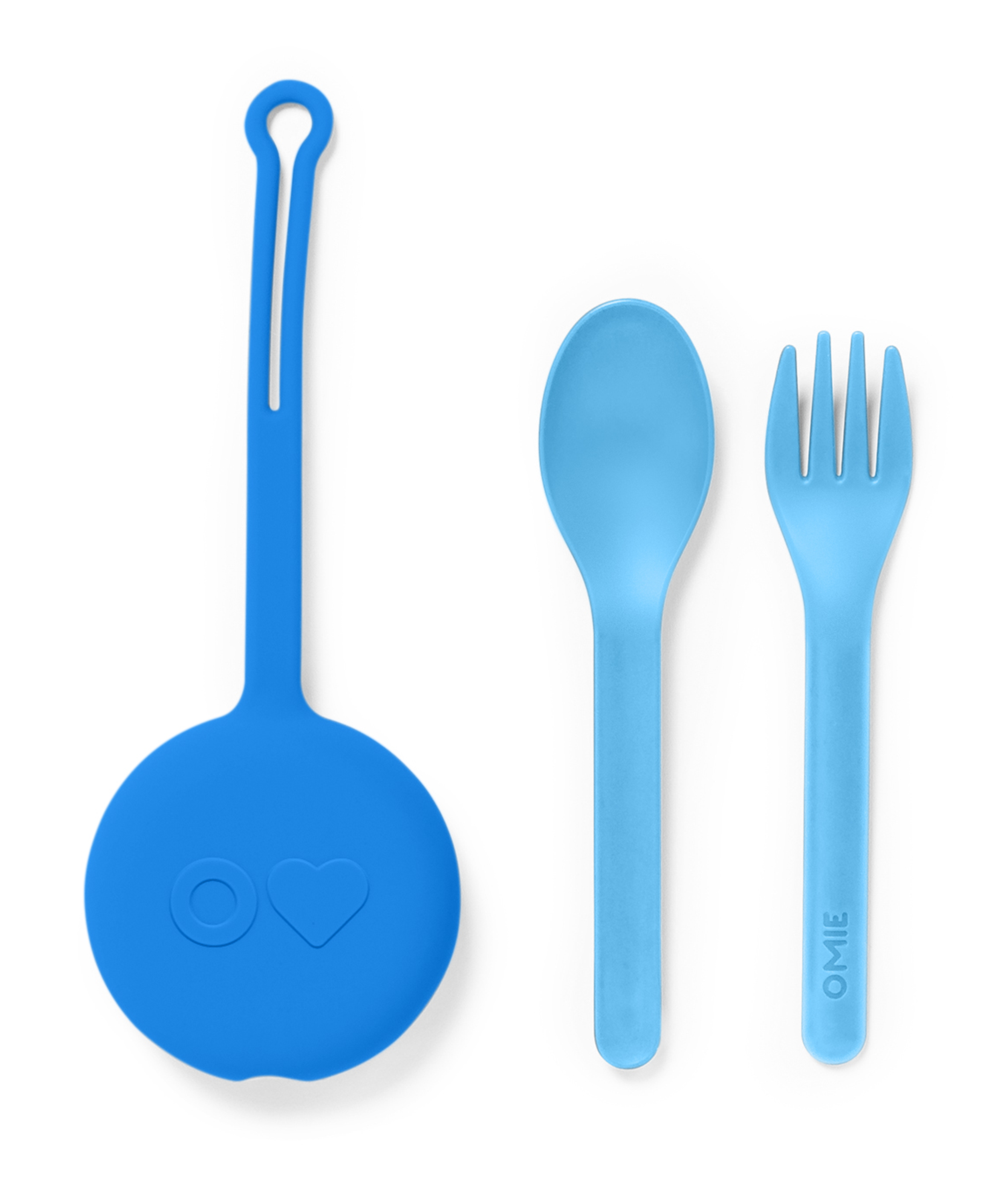 Omiebox - OmiePod Capri Blauwe Siliconen Vork en Lepel Set