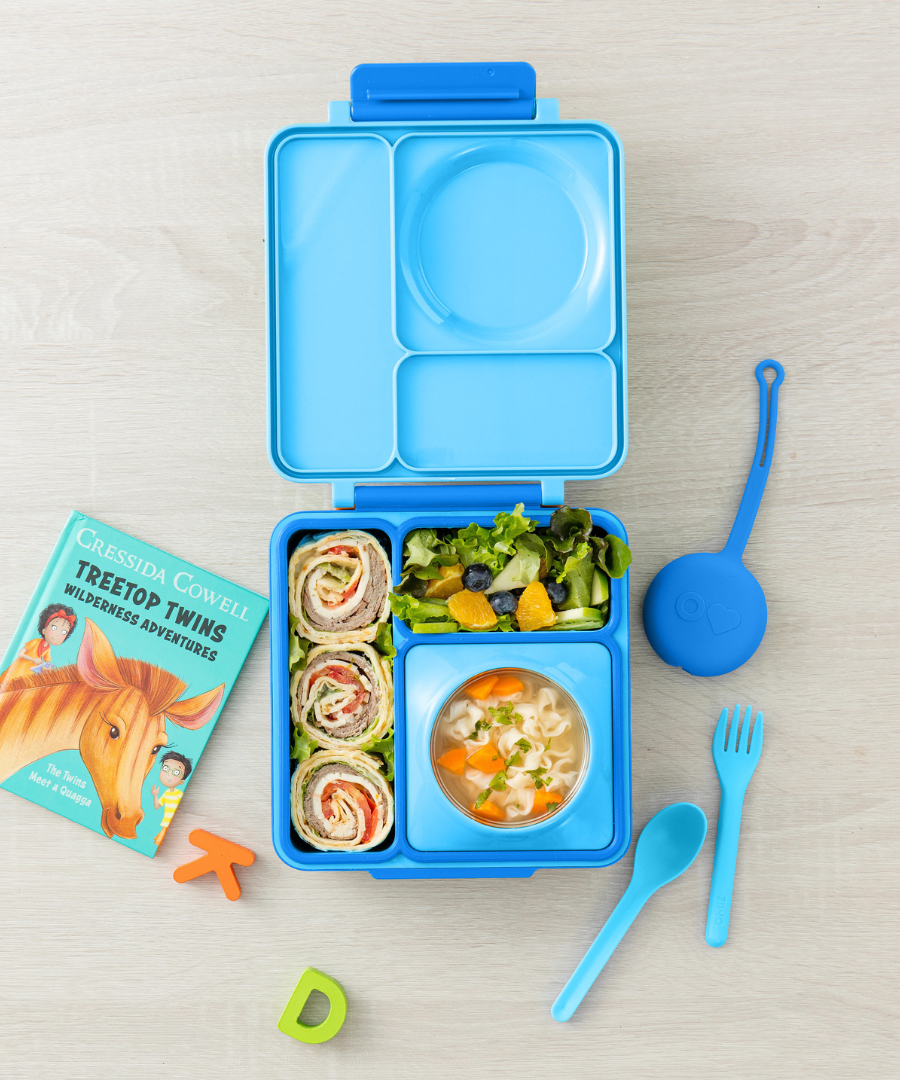 Omiebox - OmiePod Capri Blauwe Siliconen Vork en Lepel Set