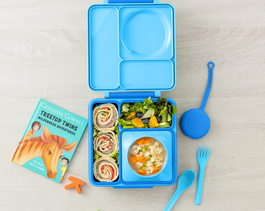 Omiebox - OmiePod Capri Blauwe Siliconen Vork en Lepel Set