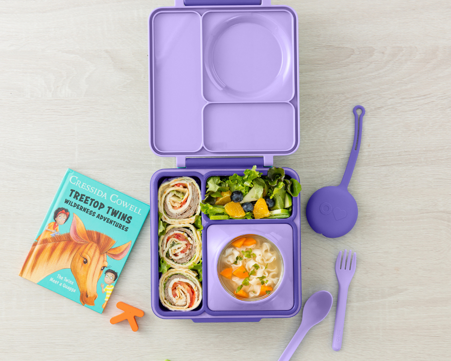 Omiebox - OmiePod Paarse Siliconen Vork en Lepel Set