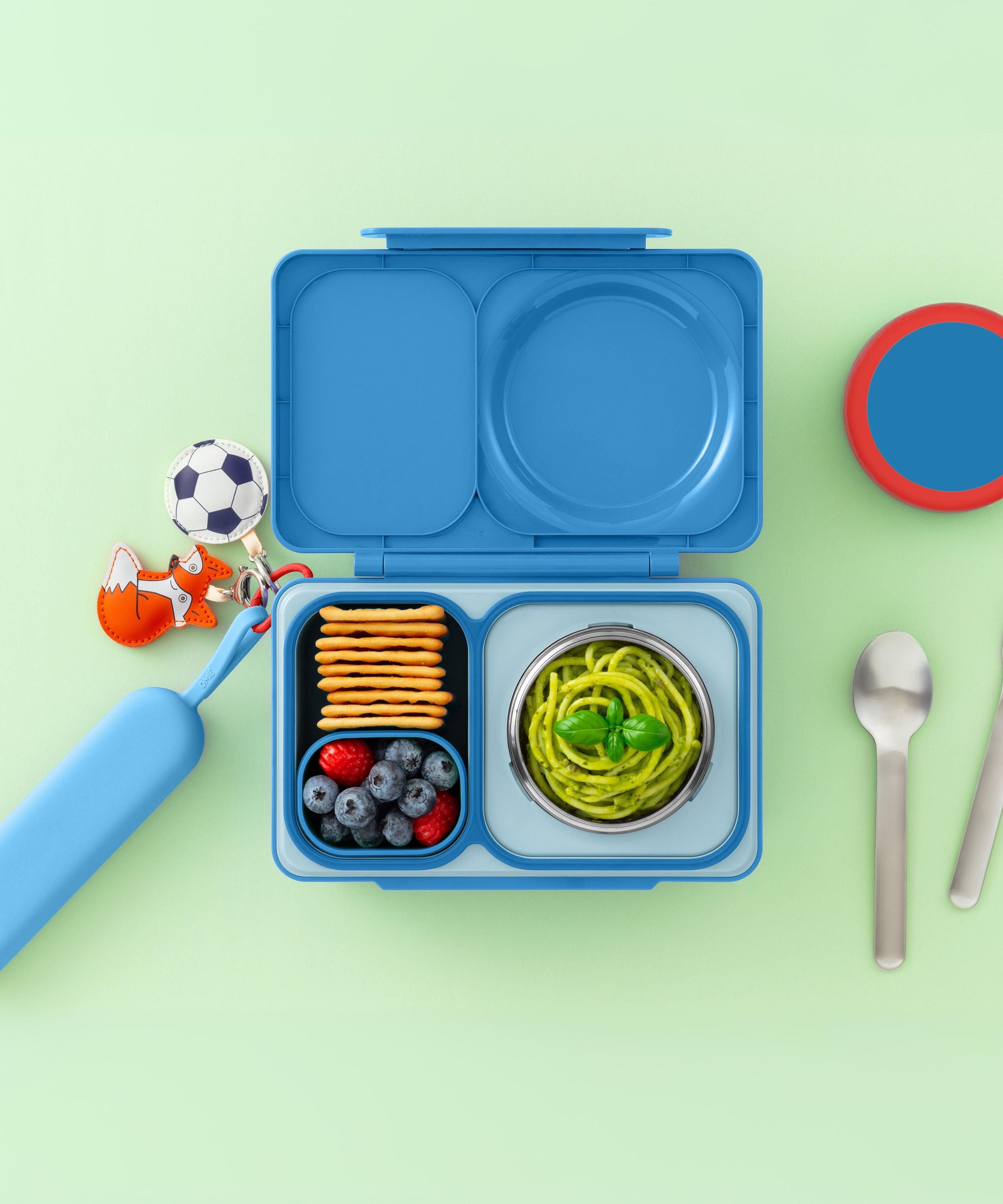 Omiebox - OmiePod UP Azure Siliconen Vork en Lepel Set