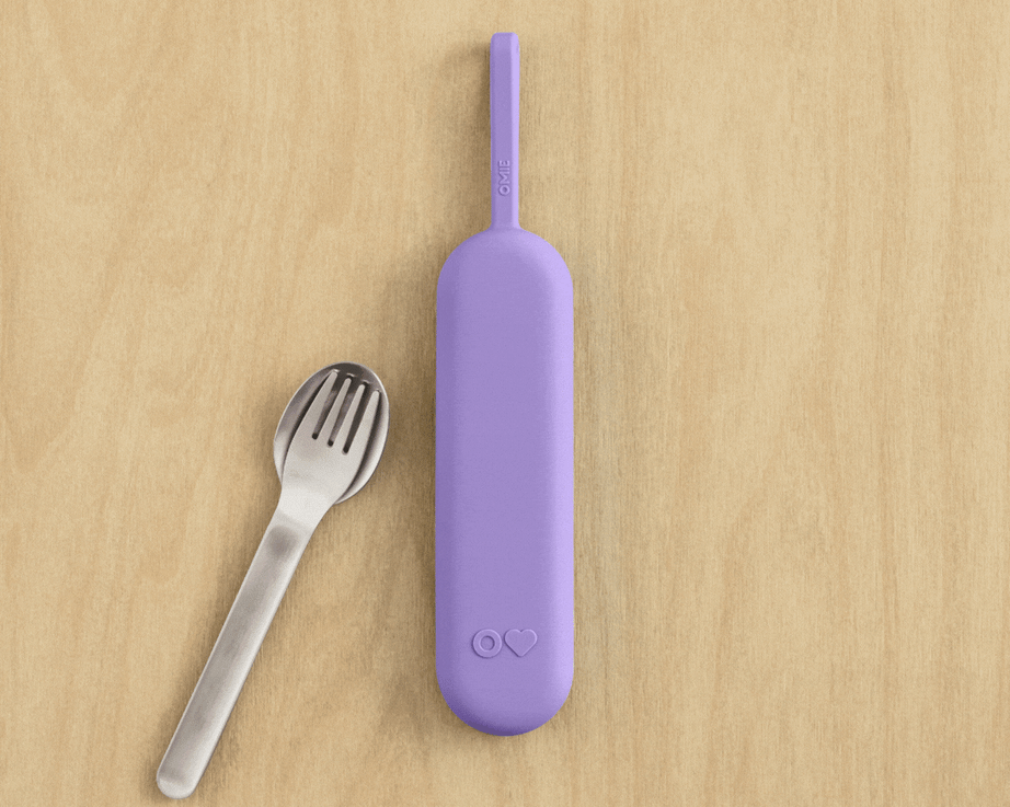 Omiebox - OmiePod UP Violette Siliconen Vork en Lepel Set