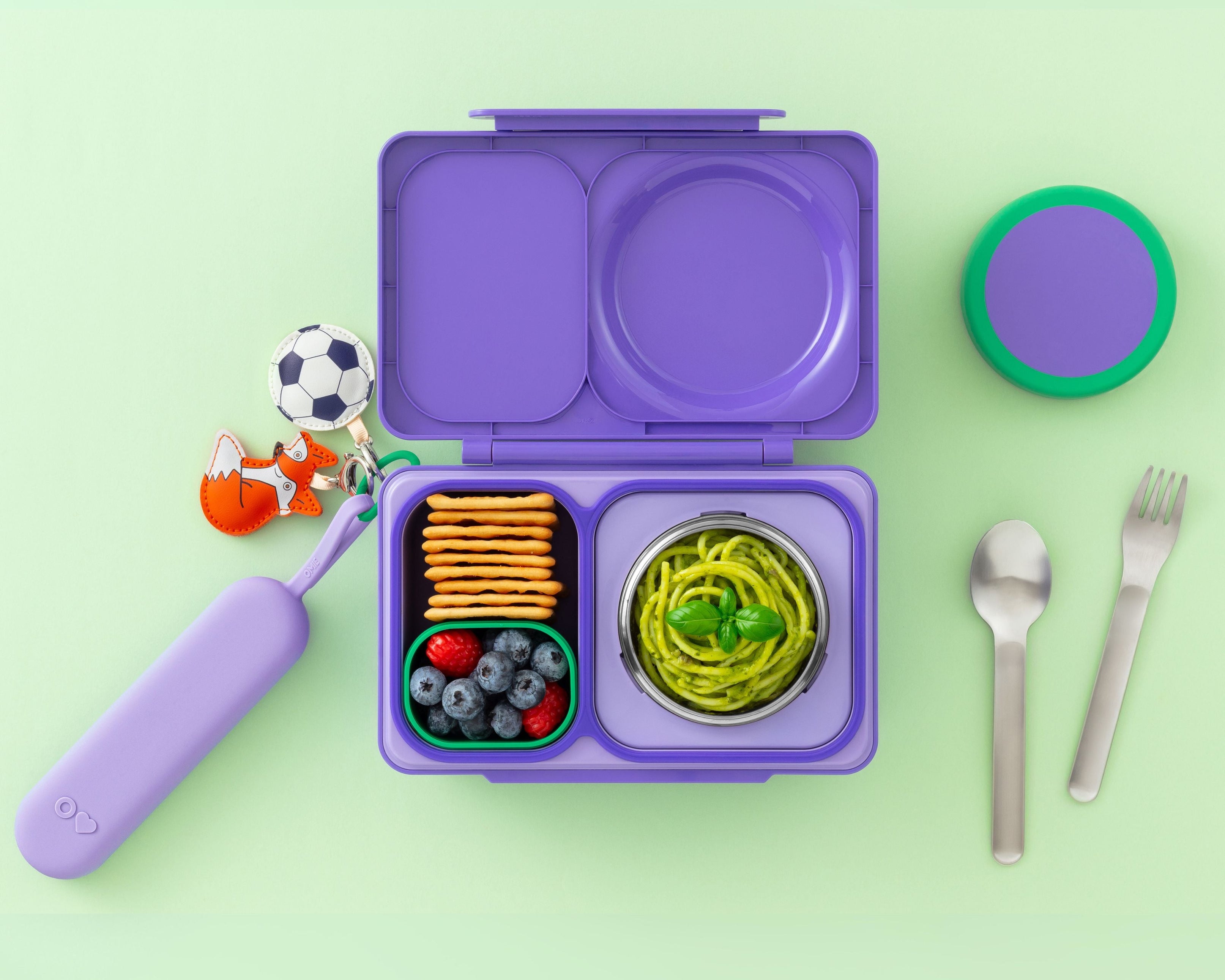 Omiebox - OmiePod UP Violette Siliconen Vork en Lepel Set