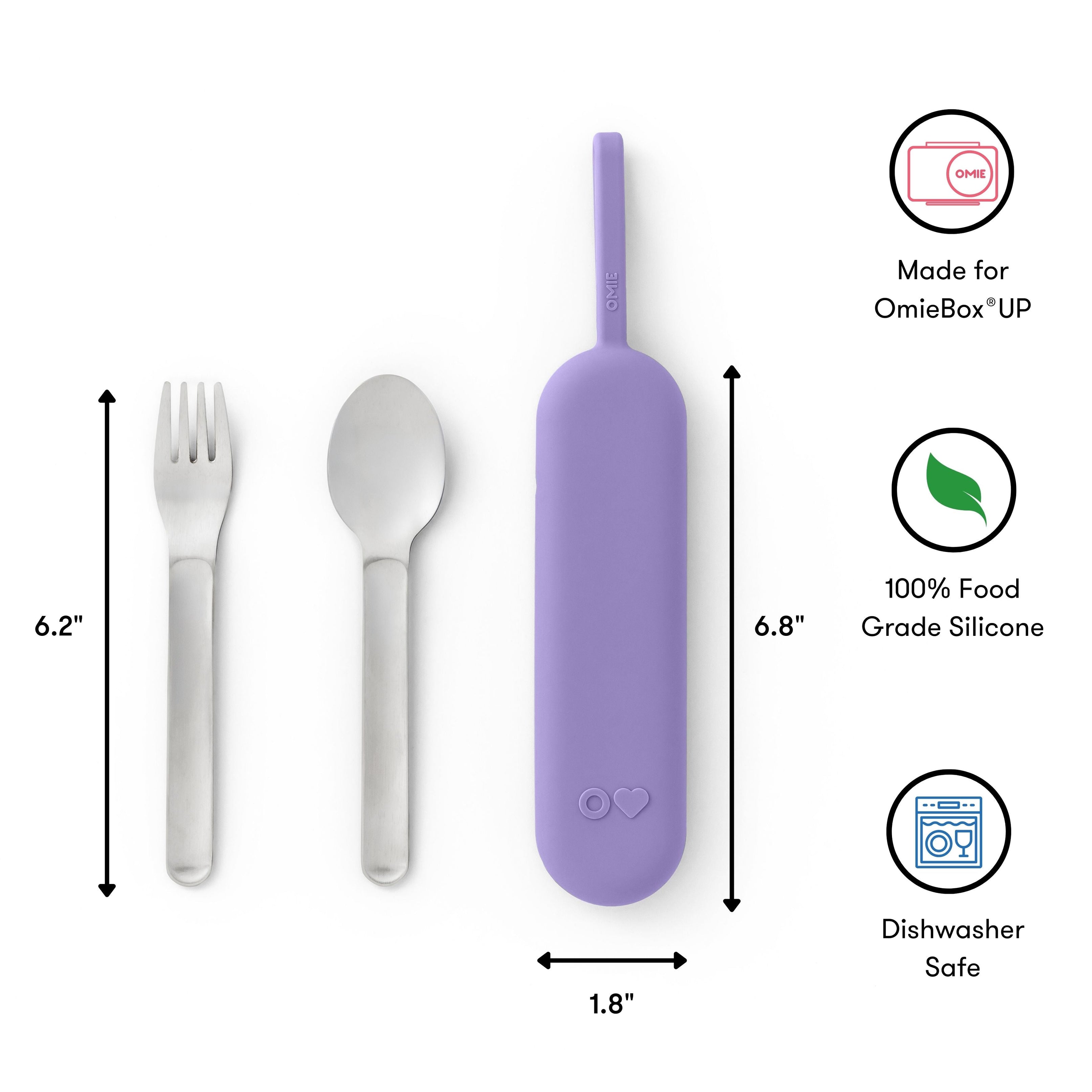 Omiebox - OmiePod UP Violette Siliconen Vork en Lepel Set