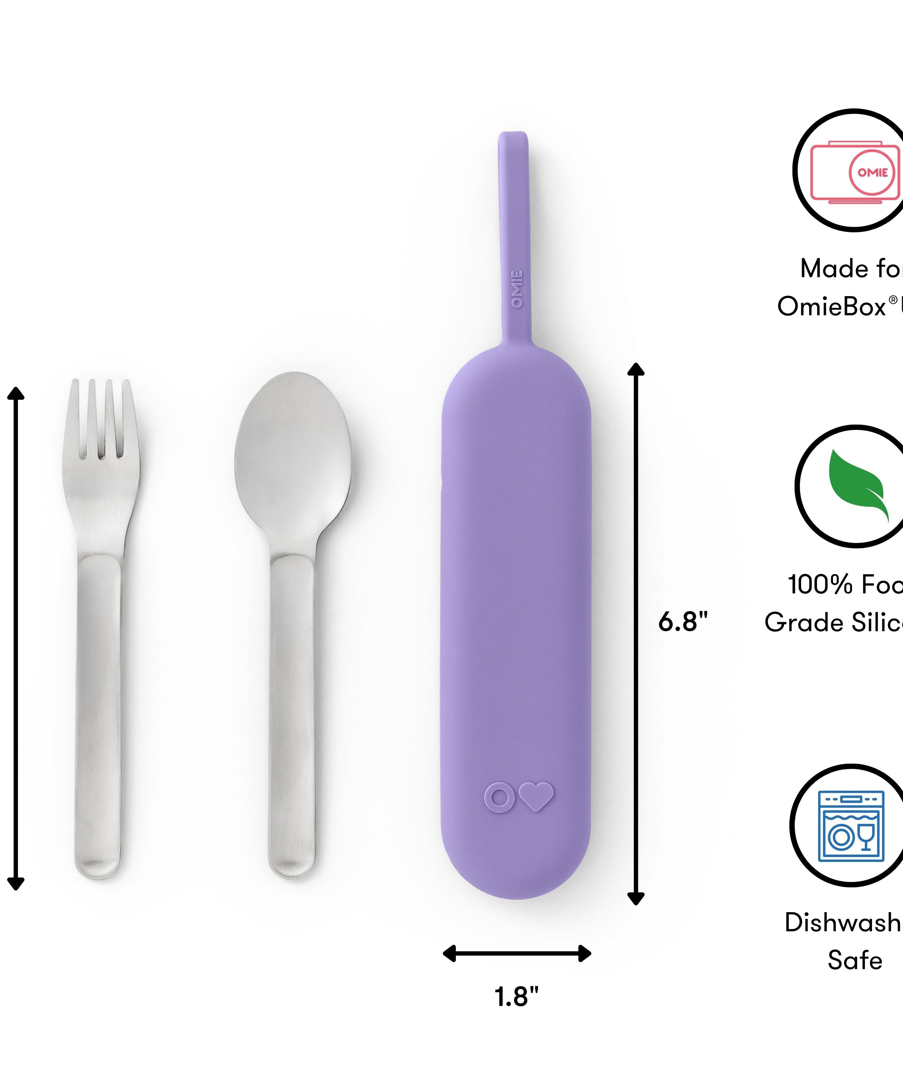 Omiebox - OmiePod UP Violette Siliconen Vork en Lepel Set
