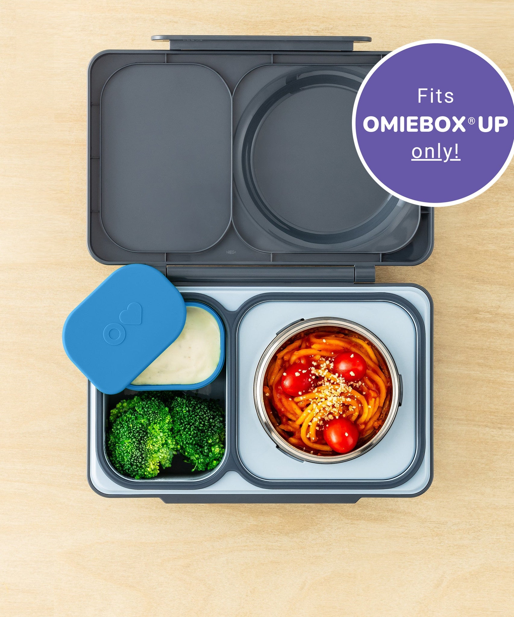 Omiebox - UP Bento Doos Binnenvakjes 2 stuks Blauw/Oranje