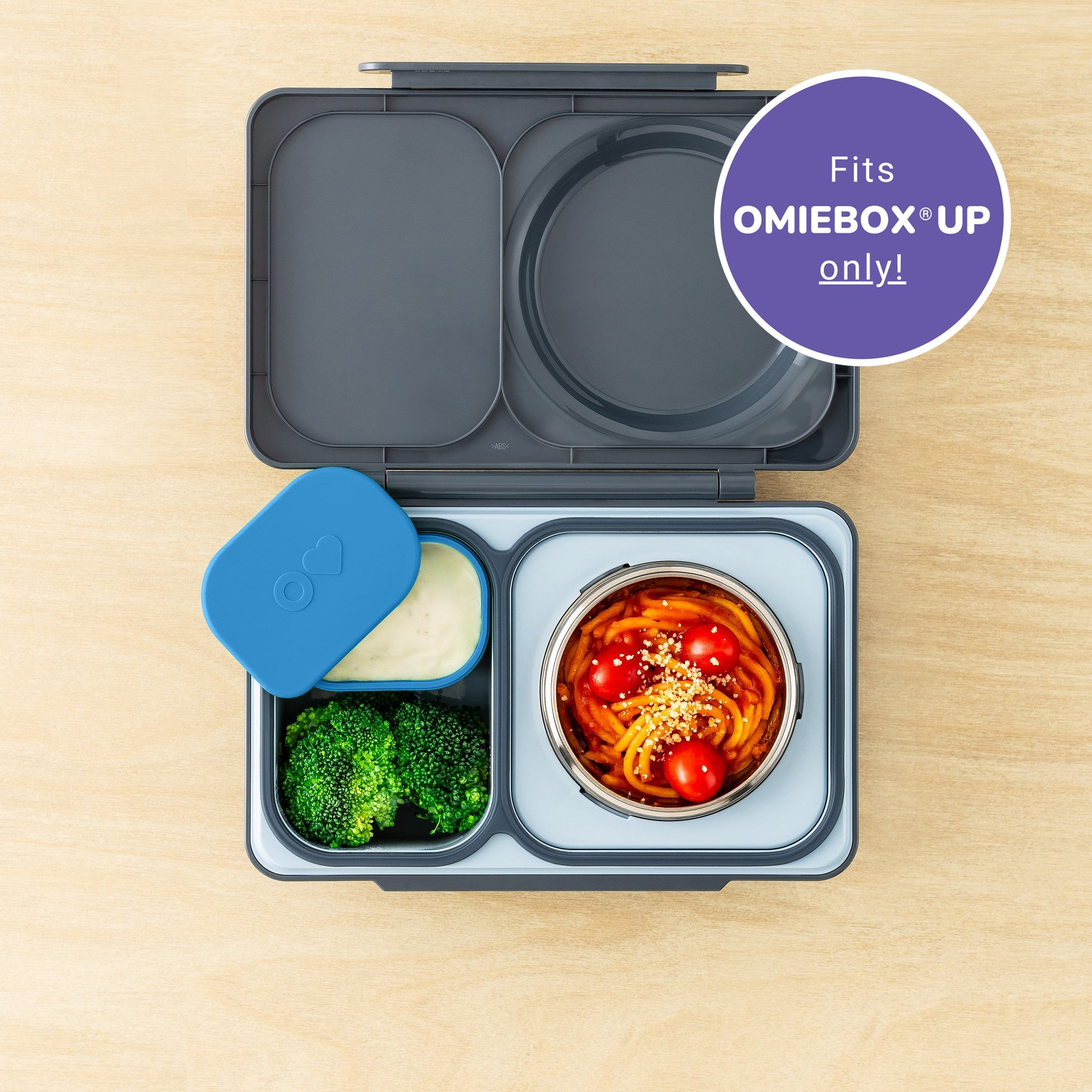 Omiebox - UP Bento Doos Binnenvakjes 2 stuks Blauw/Oranje
