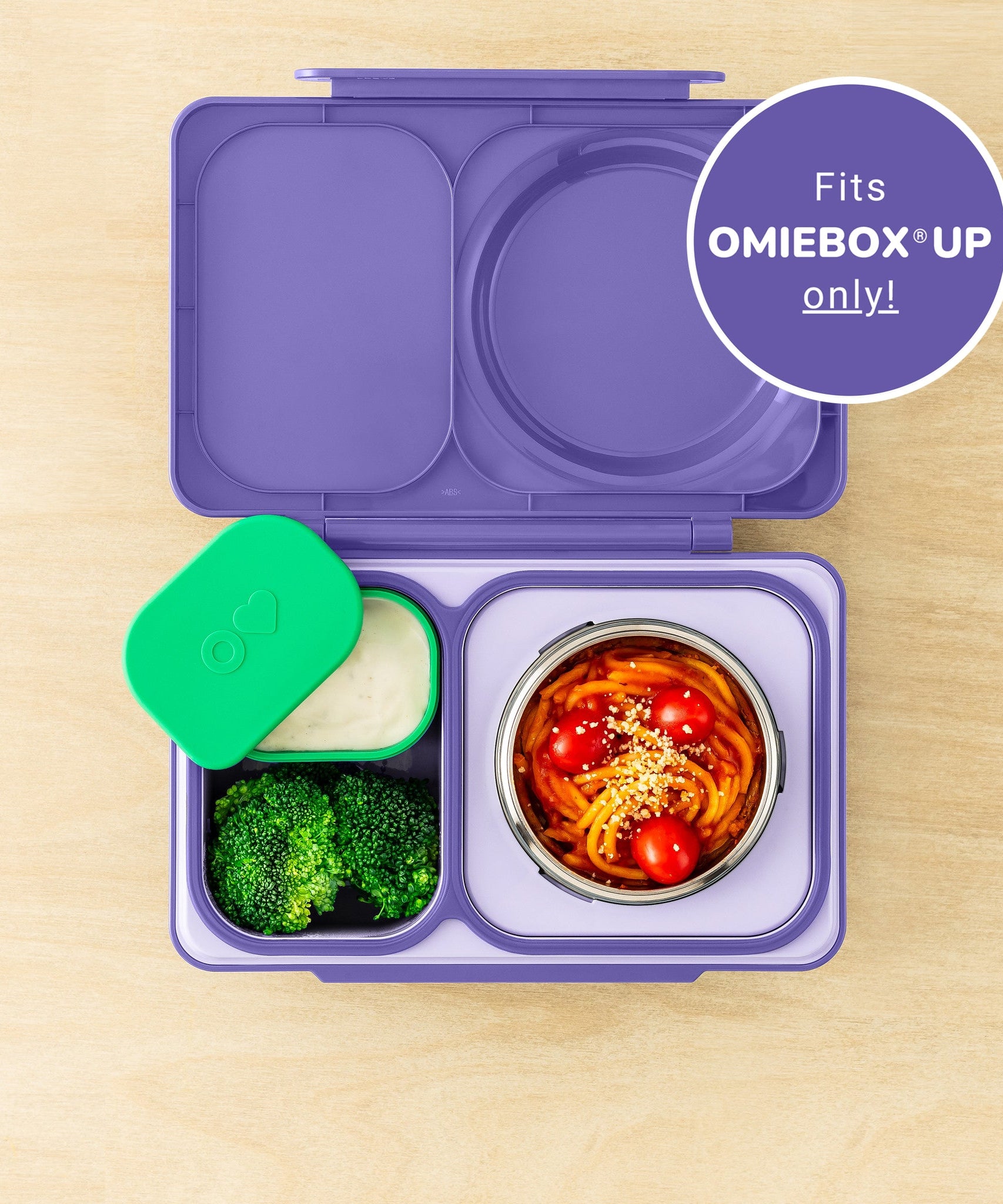 Omiebox - UP Bento Doos Binnenvakjes 2 stuks Paars/Groen
