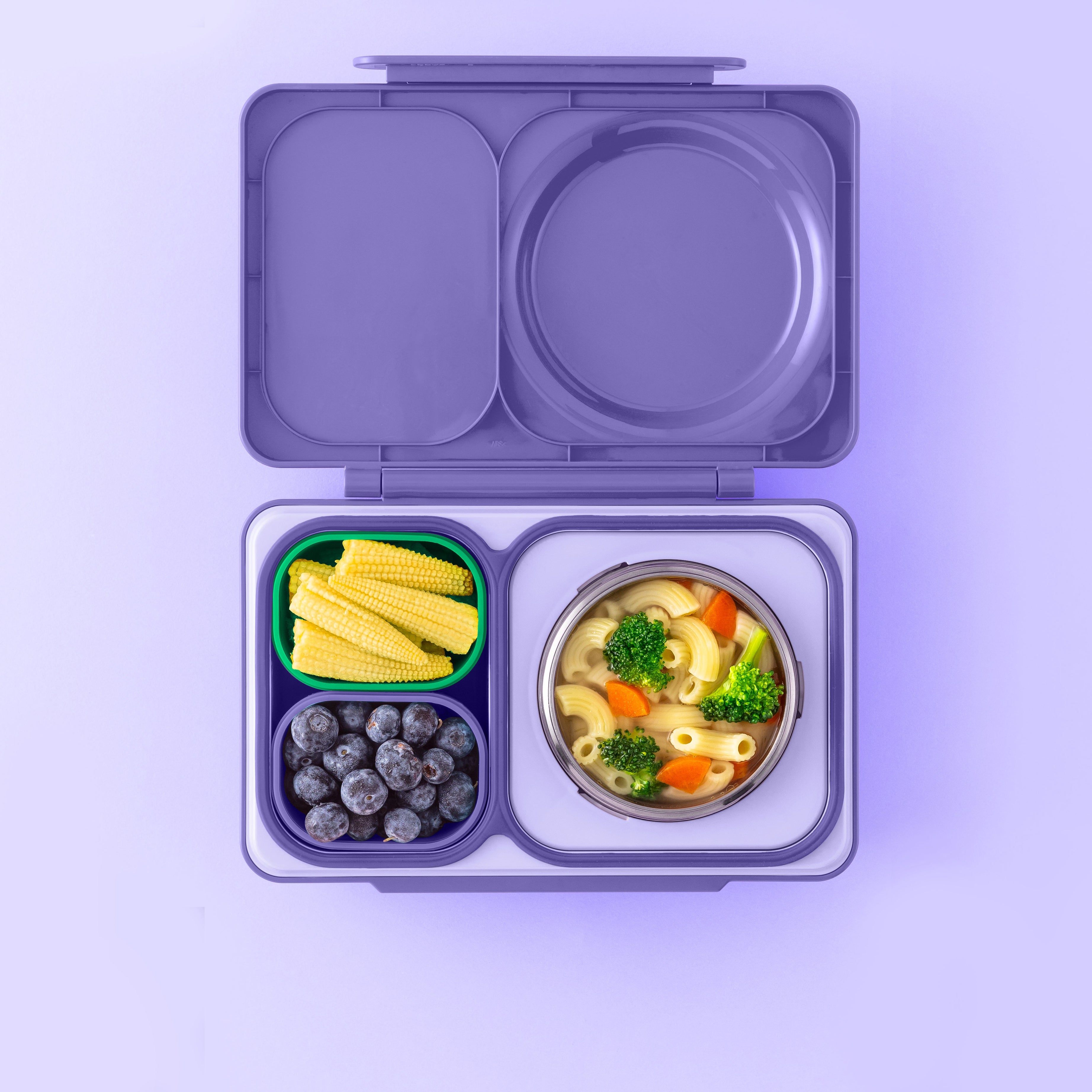 Omiebox - UP Bento Doos Binnenvakjes 2 stuks Paars/Groen