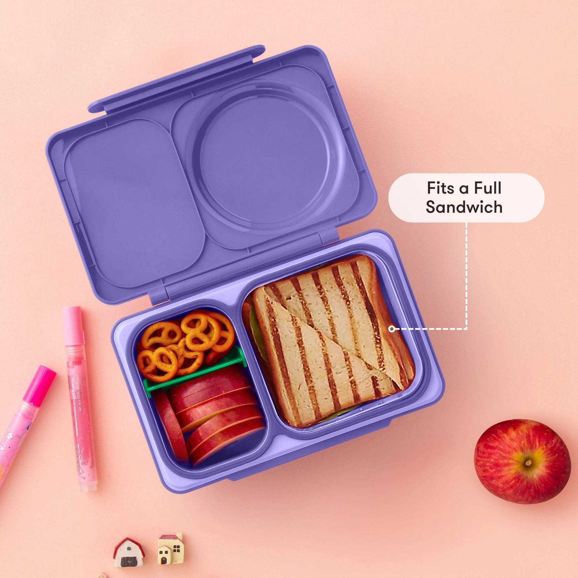 Omiebox - UP Warmte Geïsoleerde 2e Generatie Galaksi Paarse Bento Lunchbox