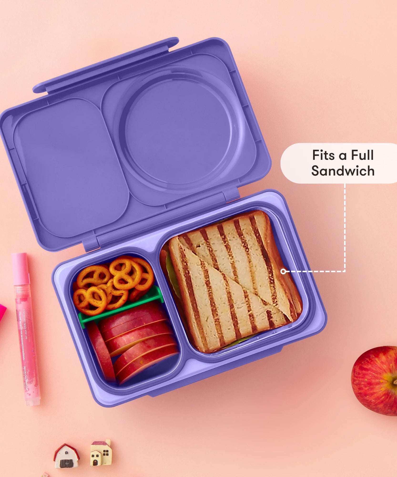 Omiebox - UP Warmte Geïsoleerde 2e Generatie Galaksi Paarse Bento Lunchbox