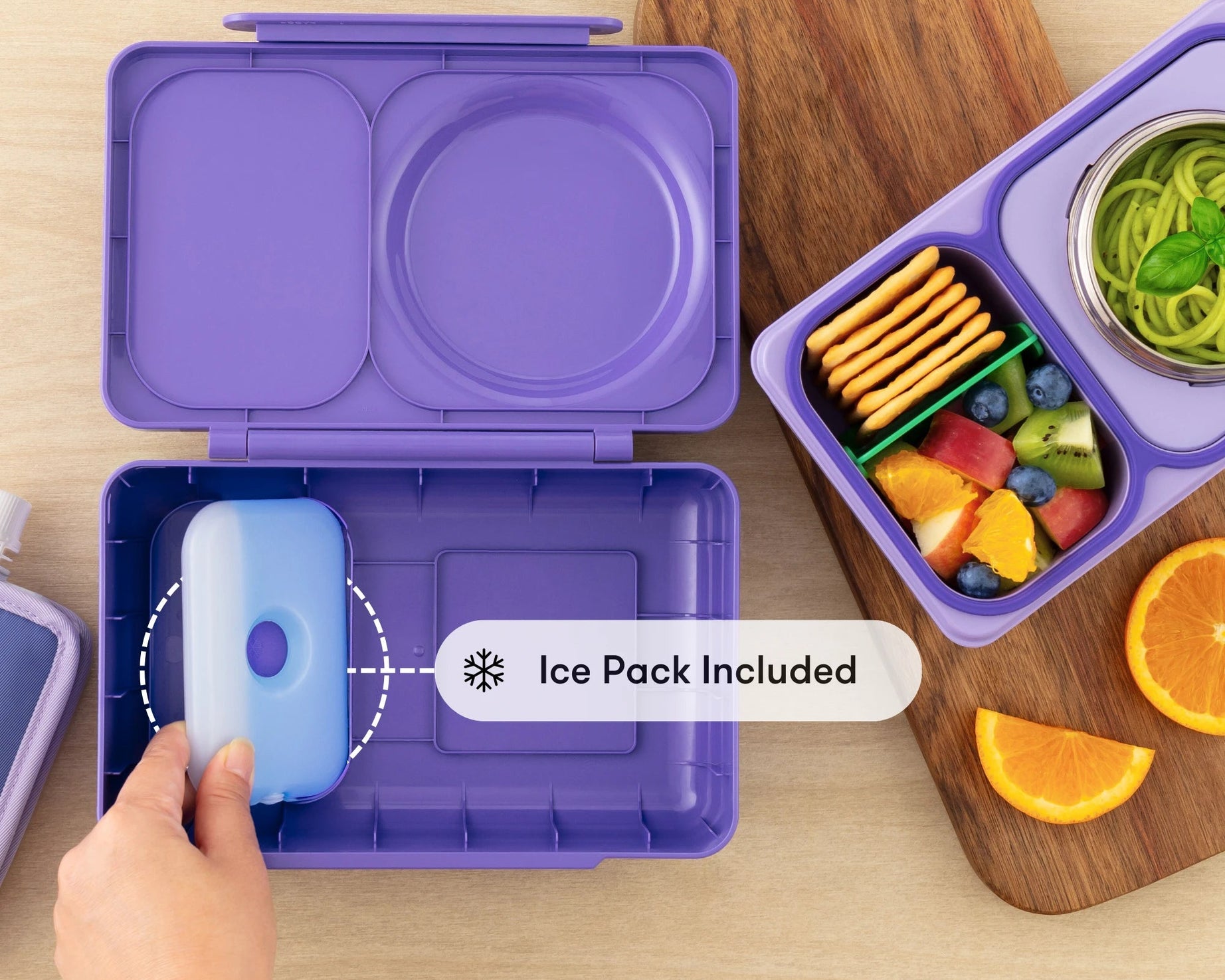 Omiebox - UP Warmte Geïsoleerde 2e Generatie Galaksi Paarse Bento Lunchbox