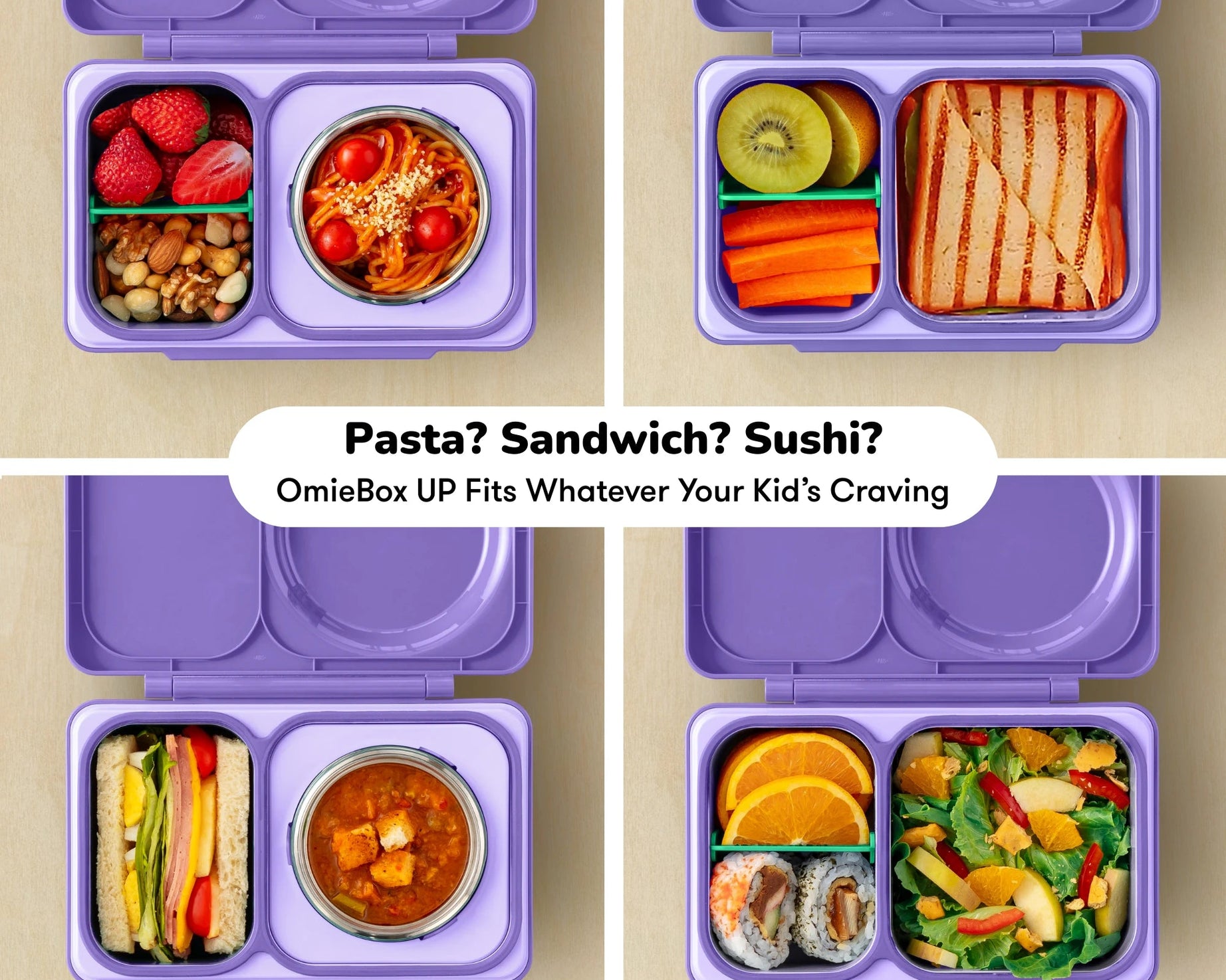 Omiebox - UP Warmte Geïsoleerde 2e Generatie Galaksi Paarse Bento Lunchbox