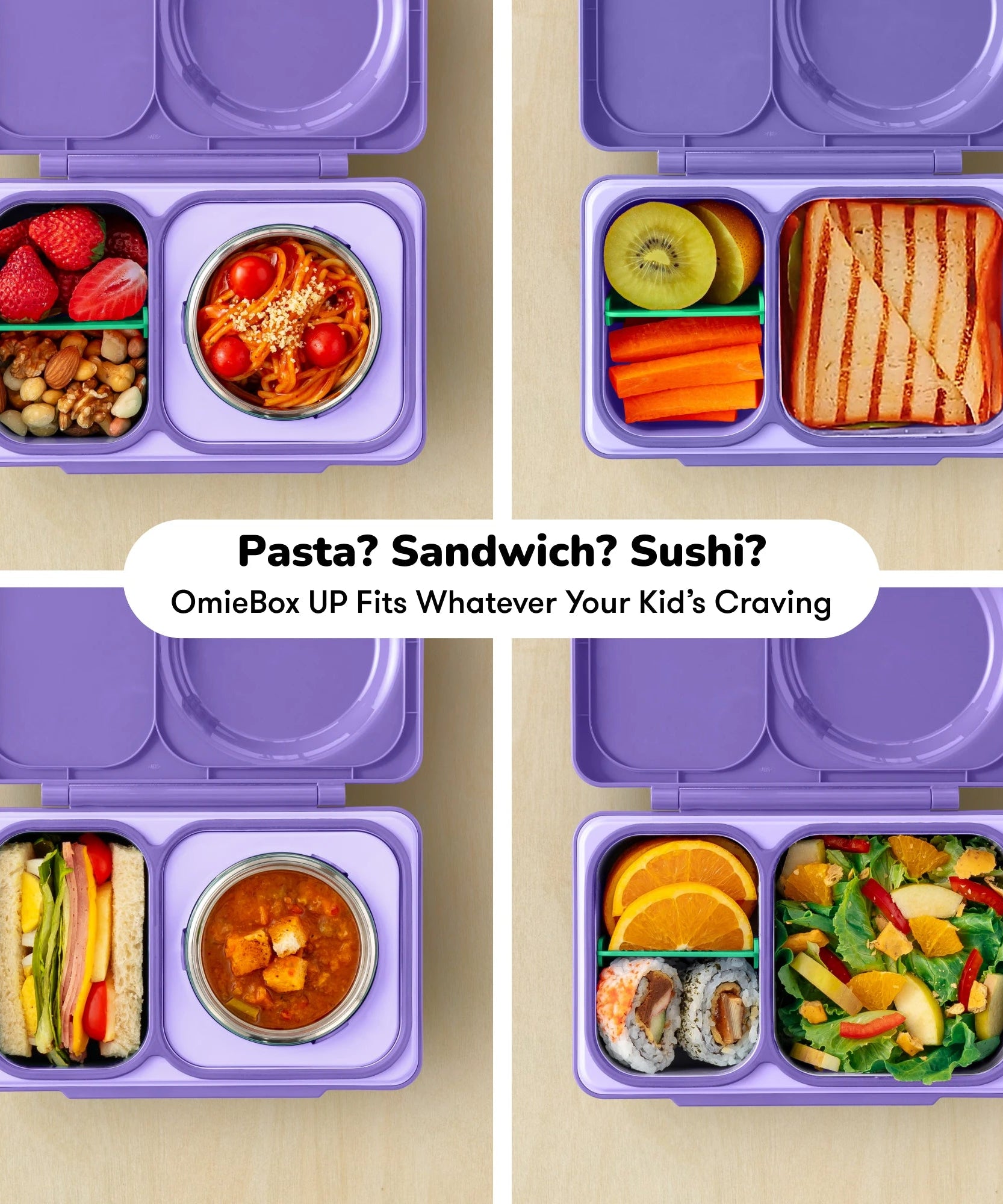 Omiebox - UP Warmte Geïsoleerde 2e Generatie Galaksi Paarse Bento Lunchbox