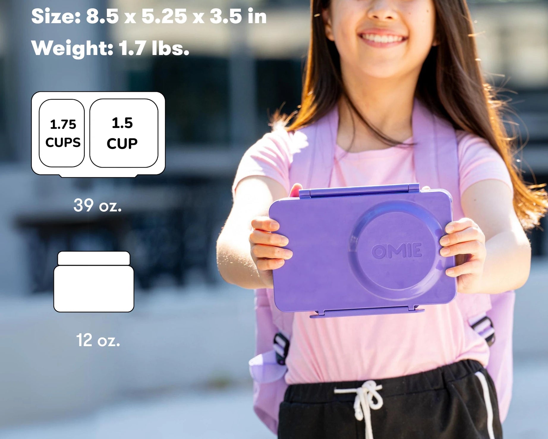 Omiebox - UP Warmte Geïsoleerde 2e Generatie Galaksi Paarse Bento Lunchbox