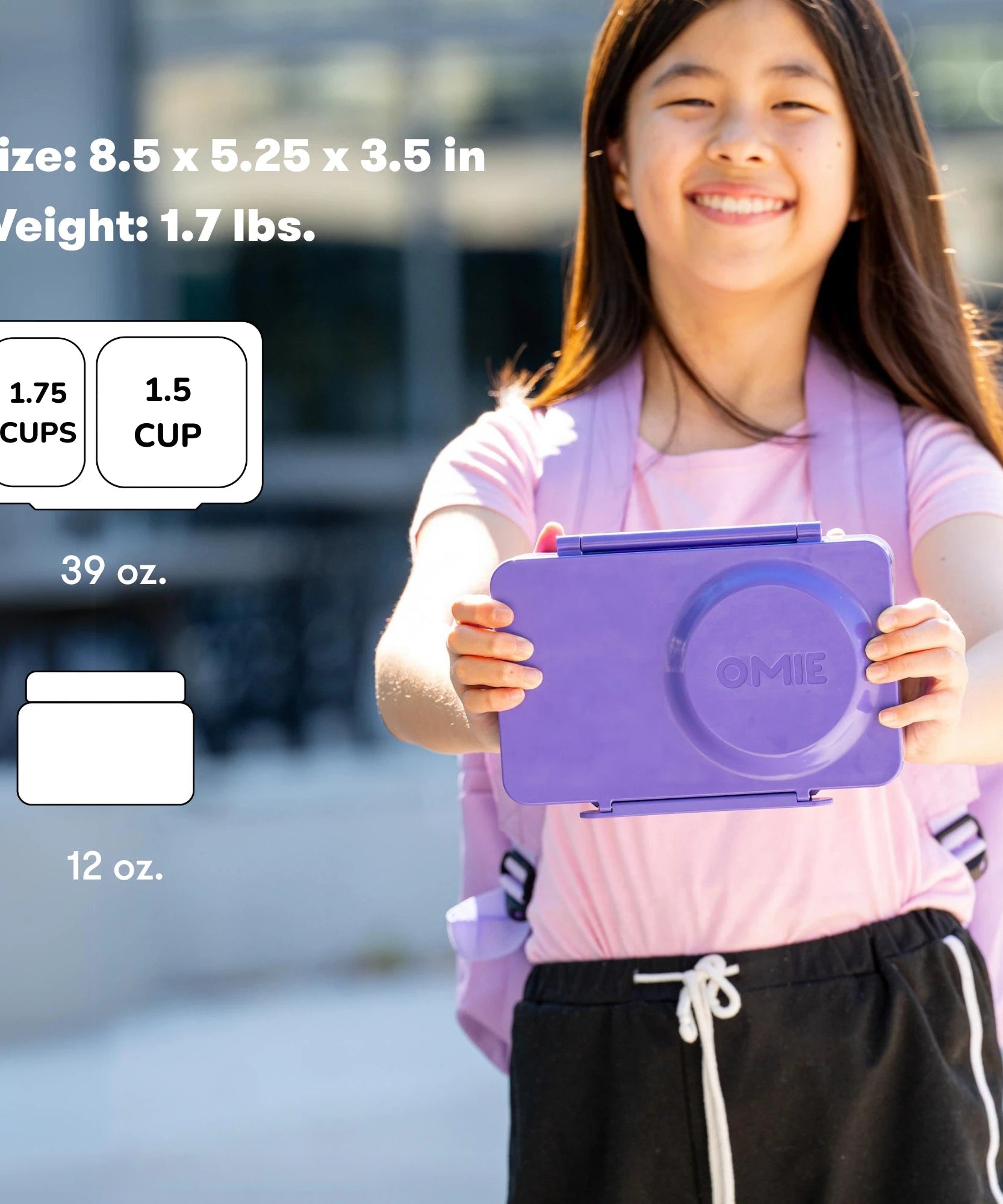 Omiebox - UP Warmte Geïsoleerde 2e Generatie Galaksi Paarse Bento Lunchbox