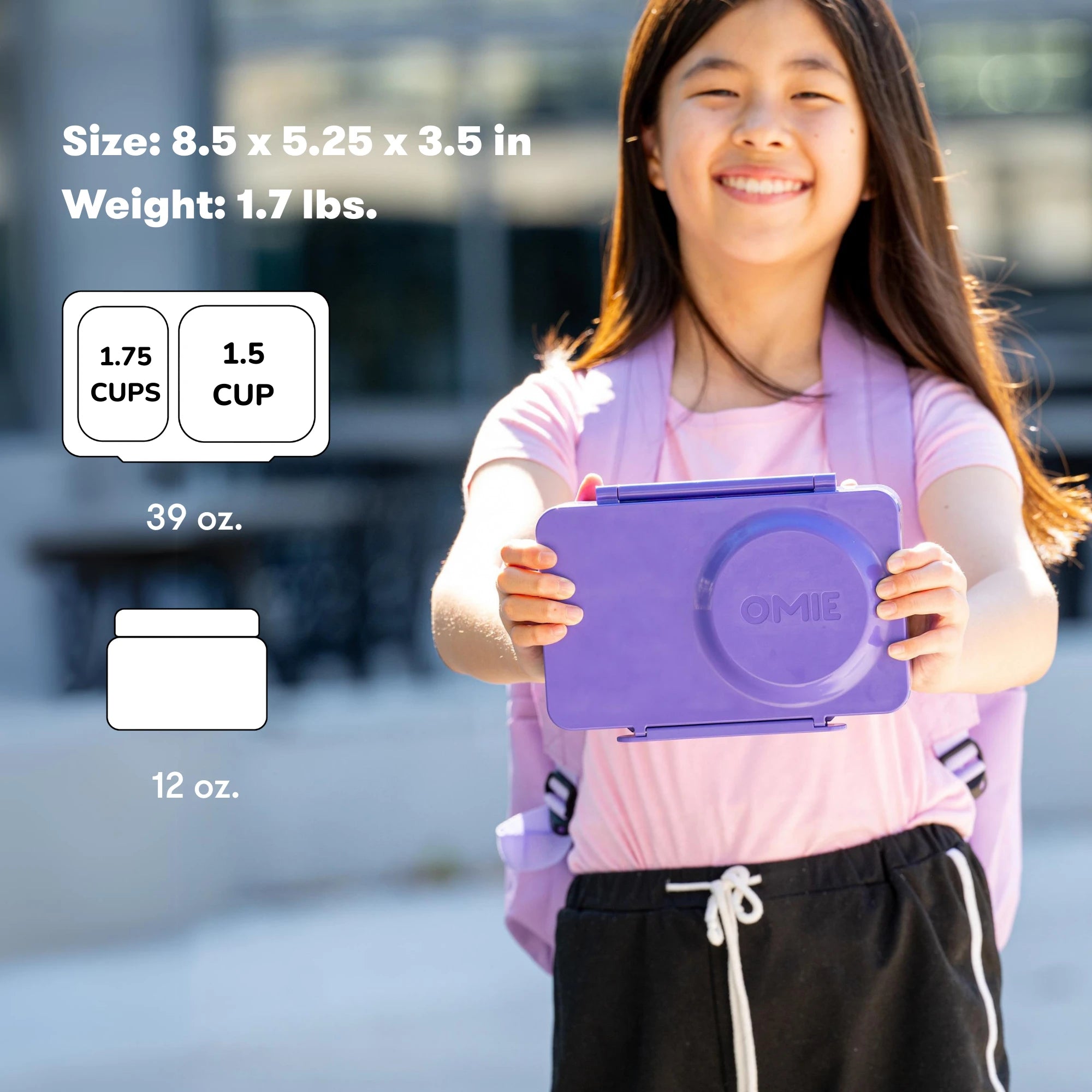 Omiebox - UP Warmte Geïsoleerde 2e Generatie Galaksi Paarse Bento Lunchbox