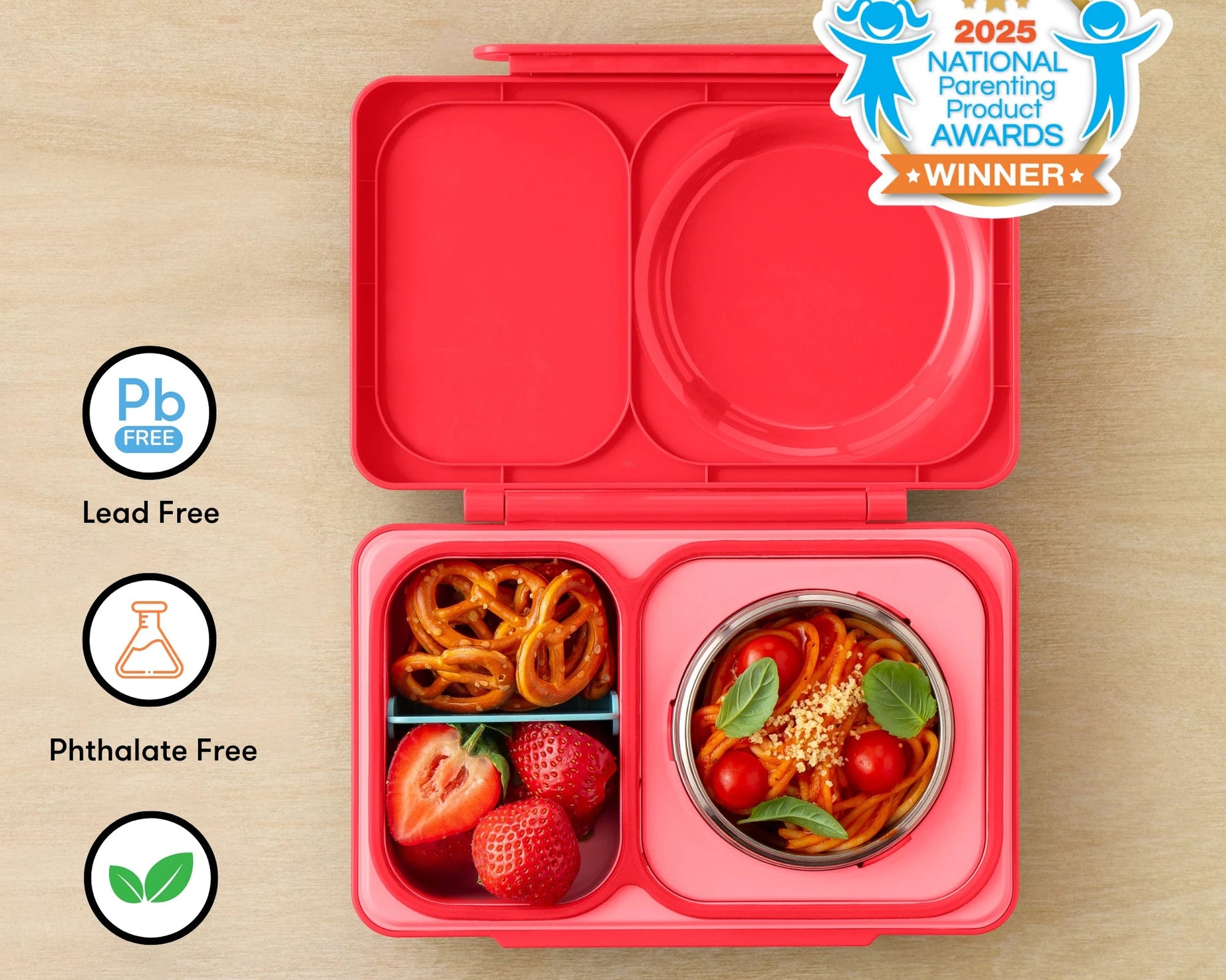 Omiebox - UP Warmte Geïsoleerde 2e Generatie Kersenroze Bento Lunchbox