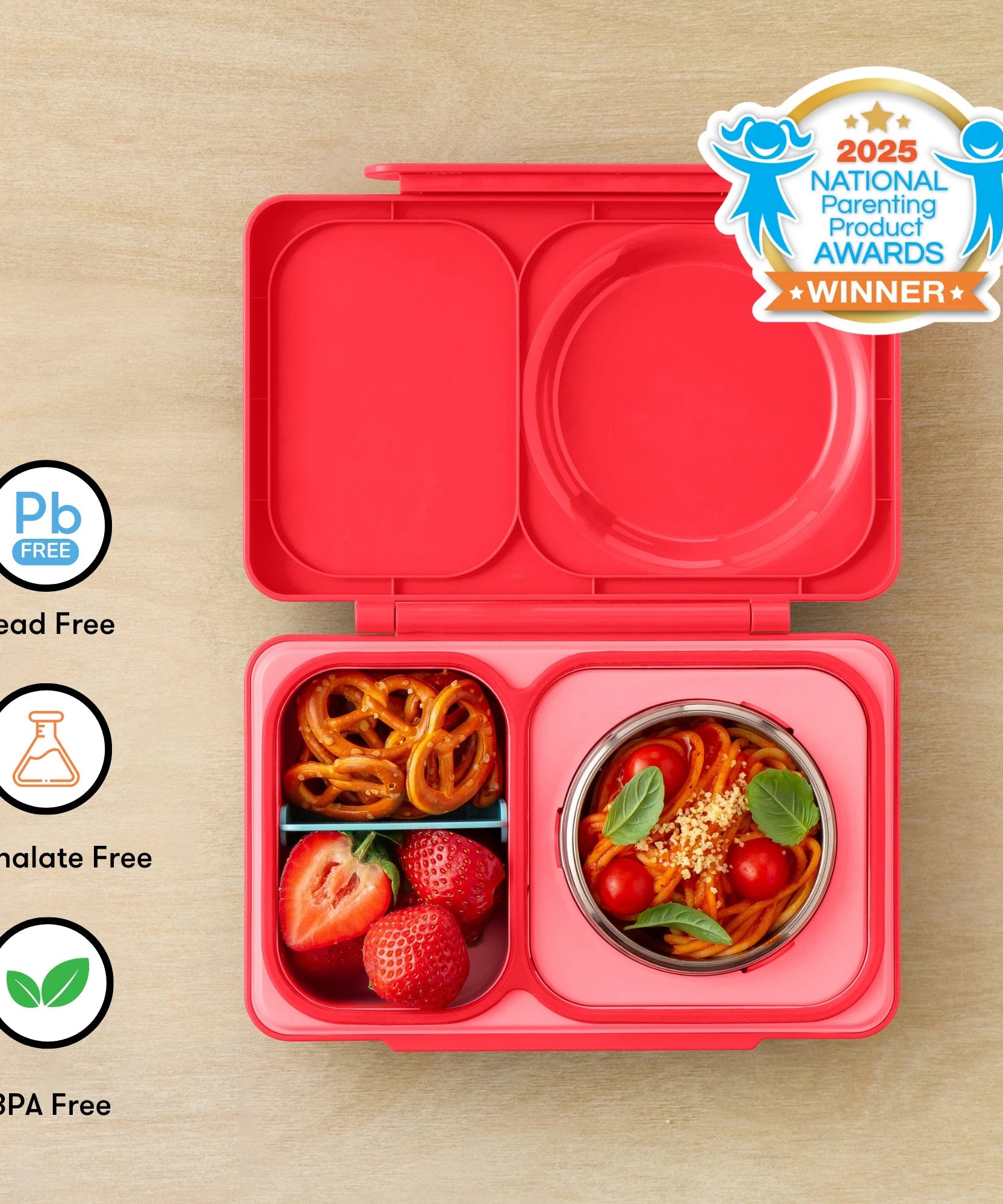 Omiebox - UP Warmte Geïsoleerde 2e Generatie Kersenroze Bento Lunchbox