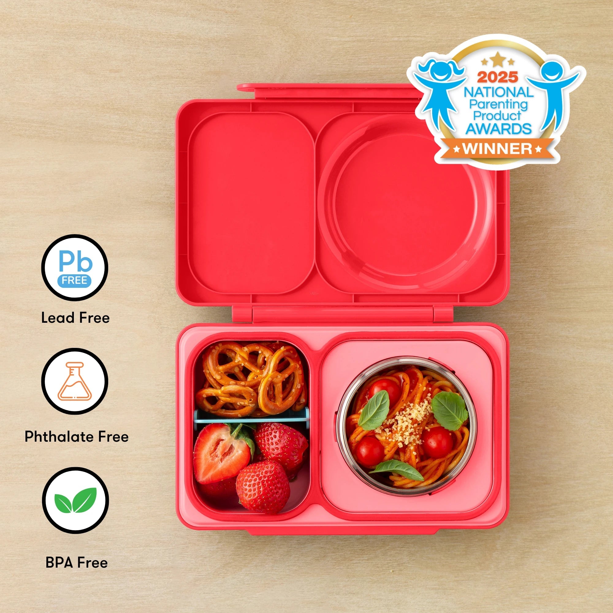 Omiebox - UP Warmte Geïsoleerde 2e Generatie Kersenroze Bento Lunchbox
