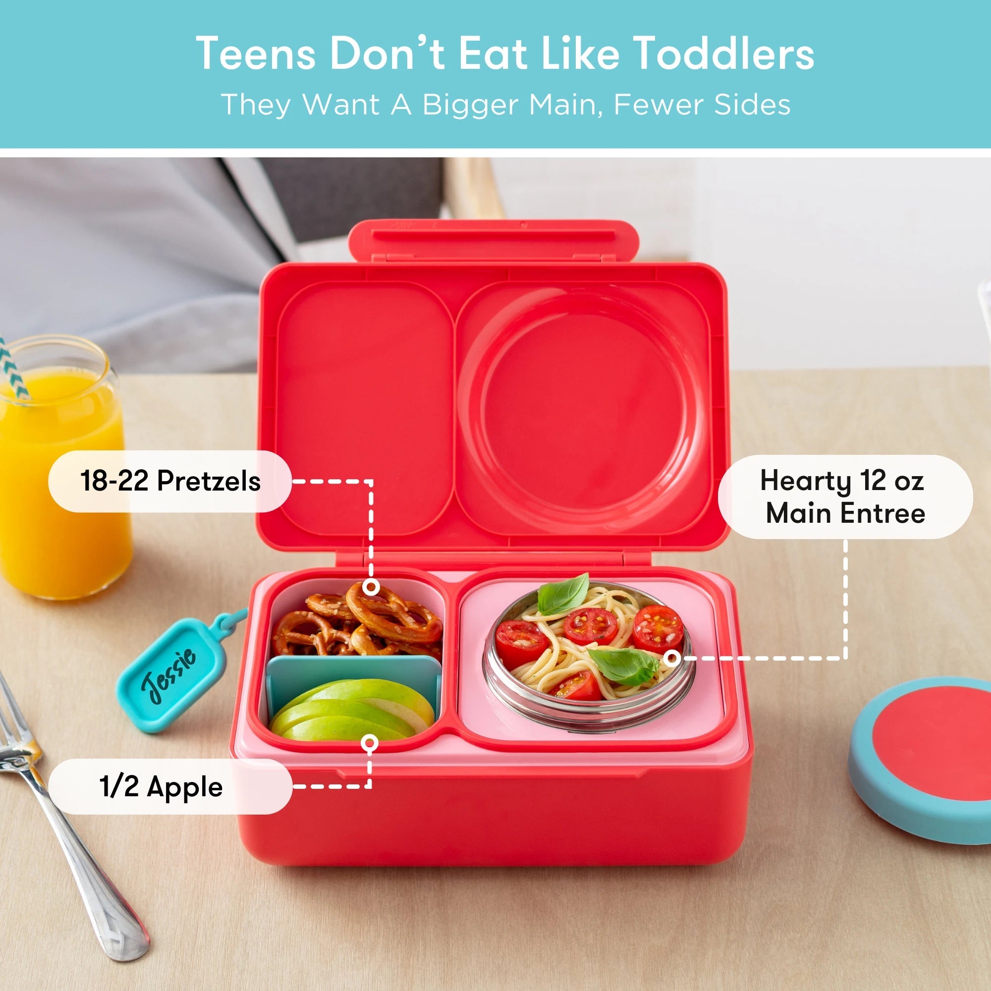 Omiebox - UP Warmte Geïsoleerde 2e Generatie Kersenroze Bento Lunchbox