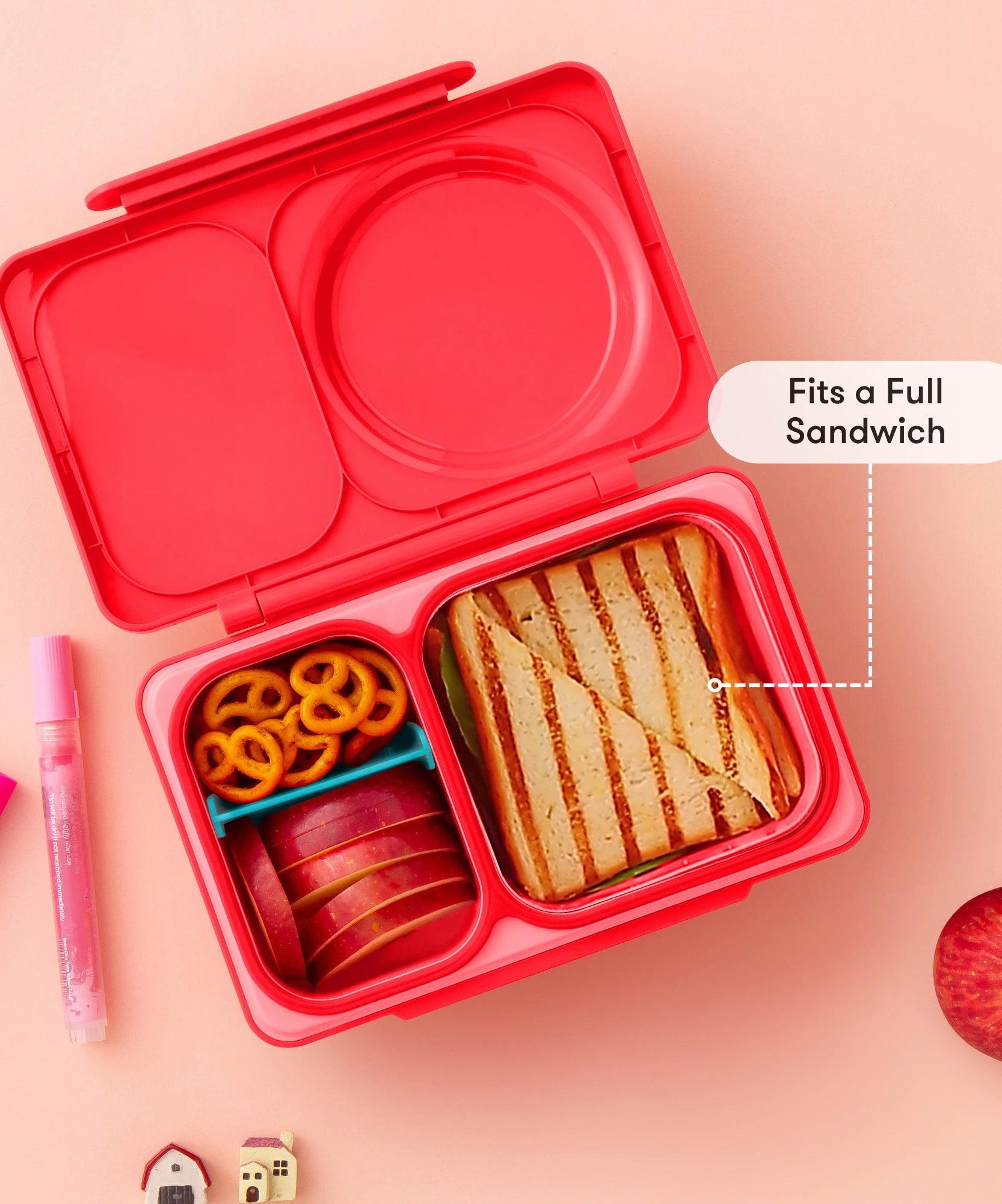 Omiebox - UP Warmte Geïsoleerde 2e Generatie Kersenroze Bento Lunchbox