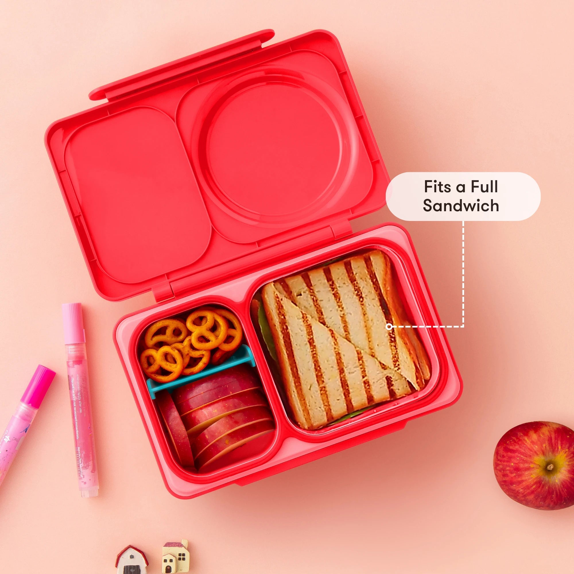Omiebox - UP Warmte Geïsoleerde 2e Generatie Kersenroze Bento Lunchbox