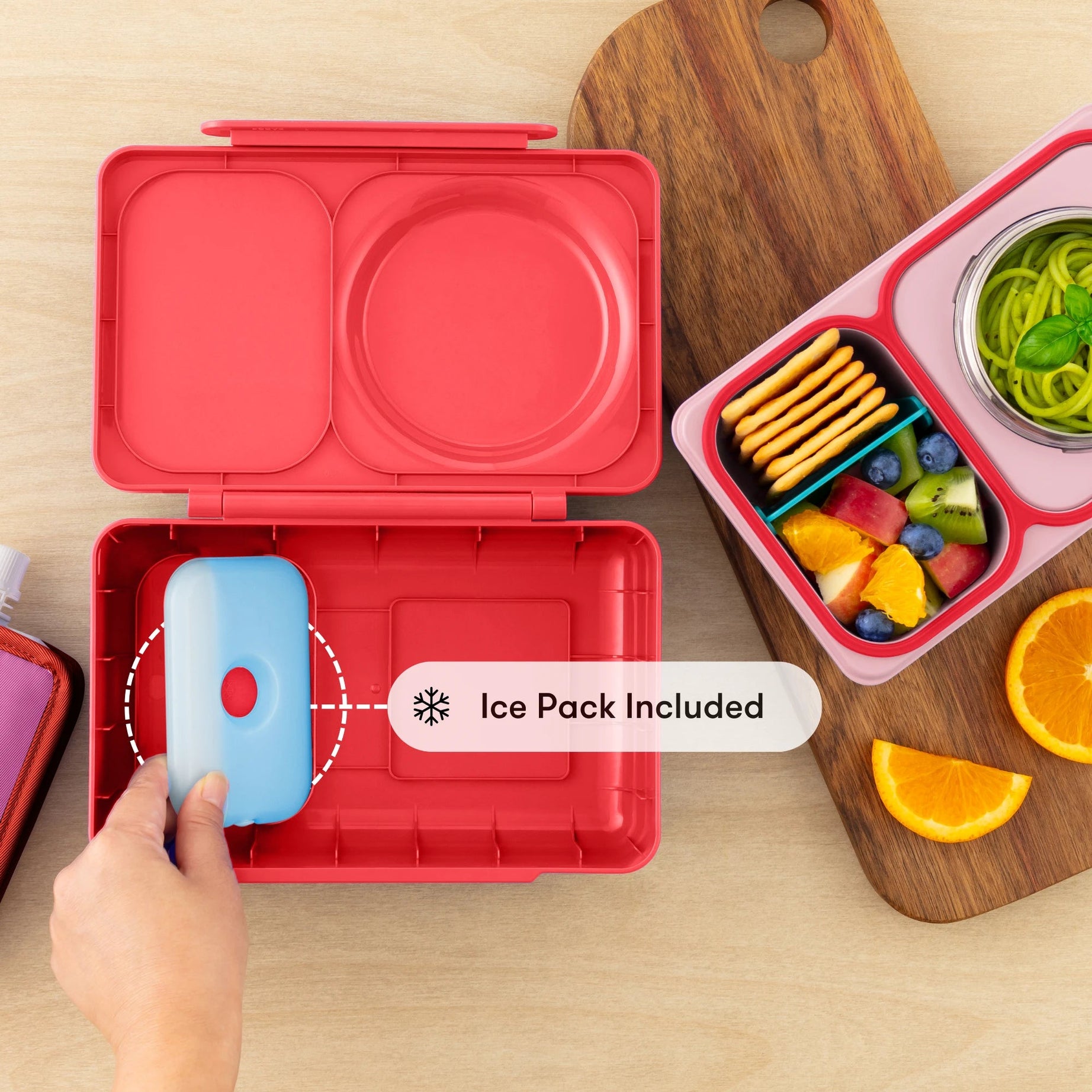 Omiebox - UP Warmte Geïsoleerde 2e Generatie Kersenroze Bento Lunchbox