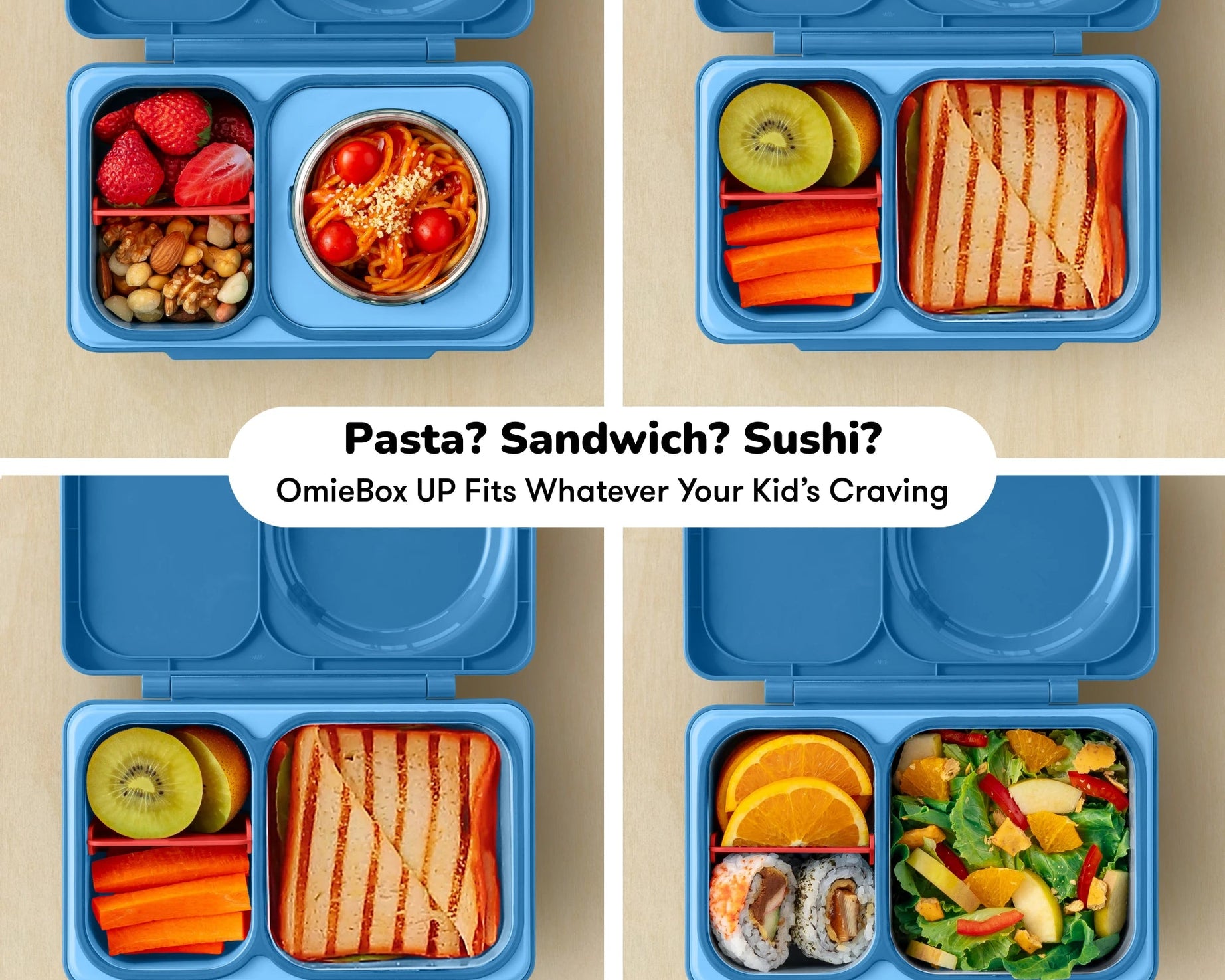 Omiebox - UP Warmte Geïsoleerde 2e Generatie Kosmisch Blauwe Bento Lunchbox