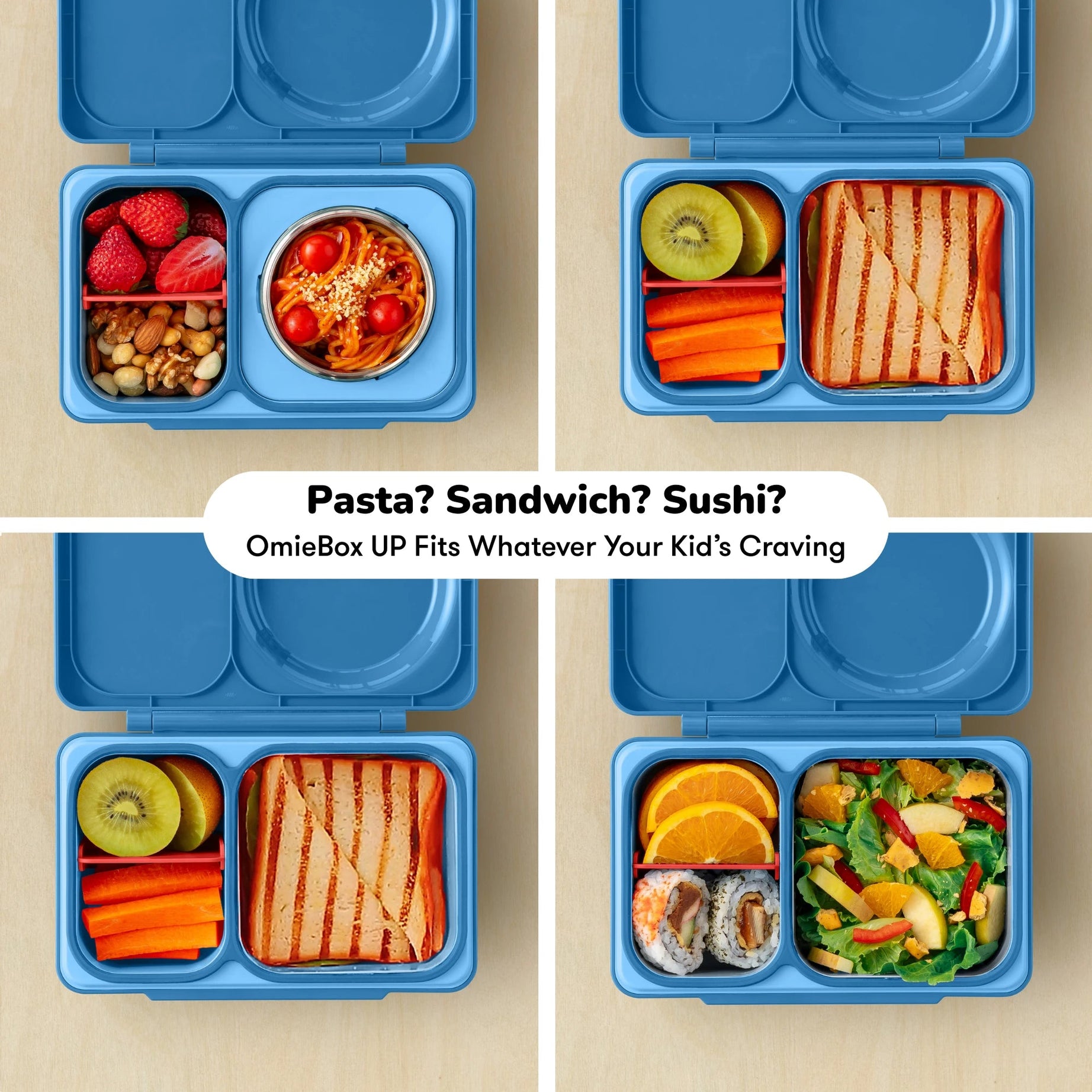 Omiebox - UP Warmte Geïsoleerde 2e Generatie Kosmisch Blauwe Bento Lunchbox