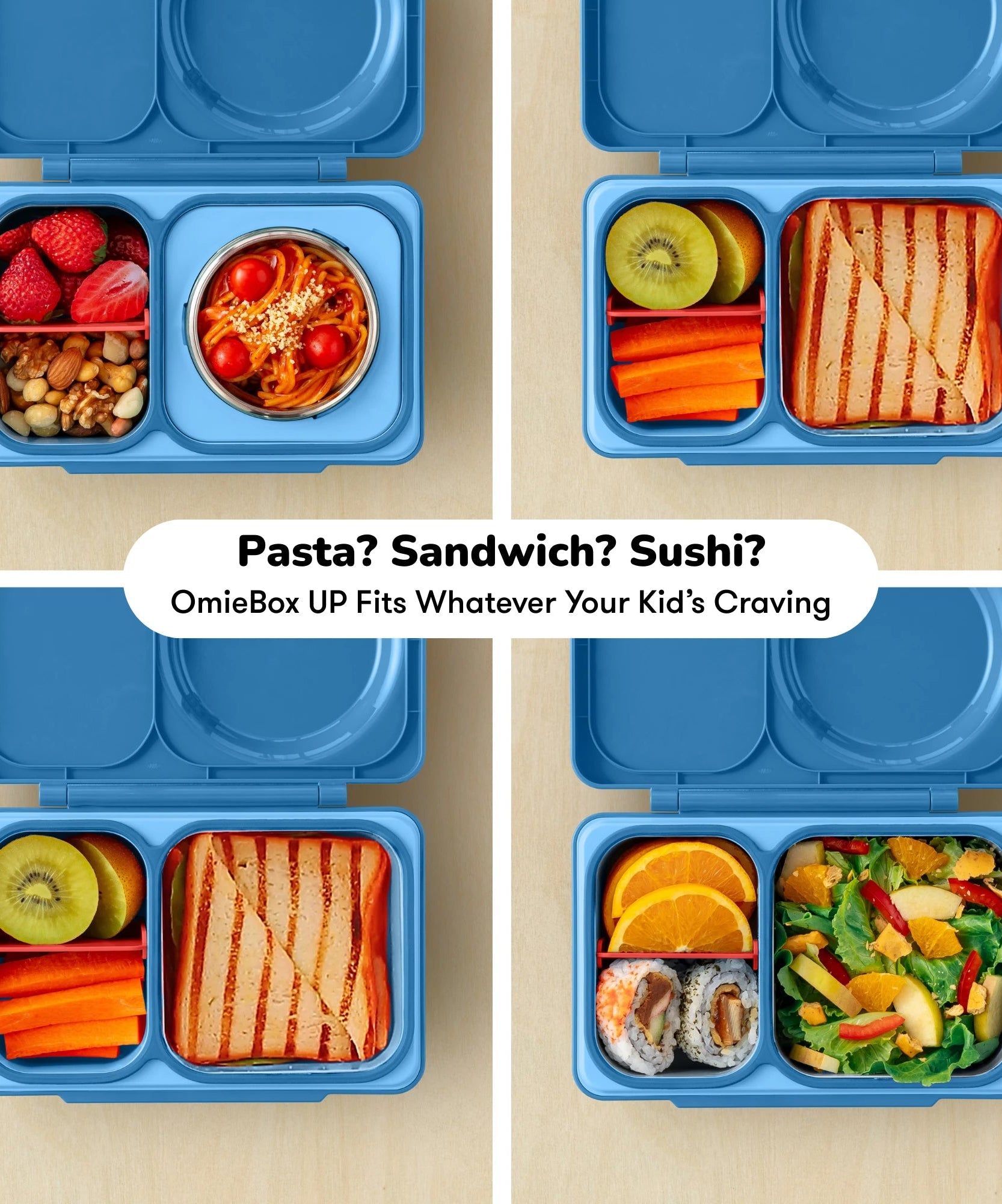 Omiebox - UP Warmte Geïsoleerde 2e Generatie Kosmisch Blauwe Bento Lunchbox