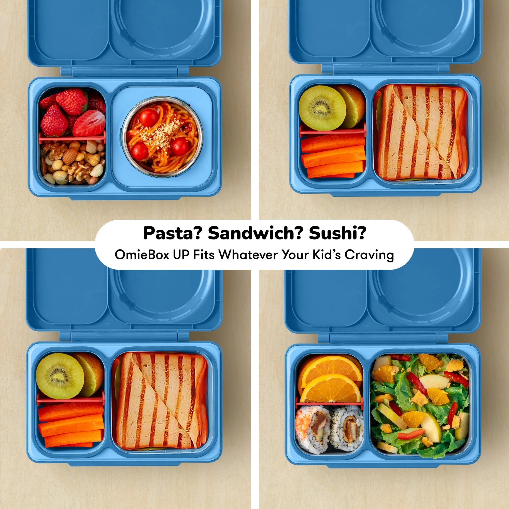 Omiebox - UP Warmte Geïsoleerde 2e Generatie Kosmisch Blauwe Bento Lunchbox