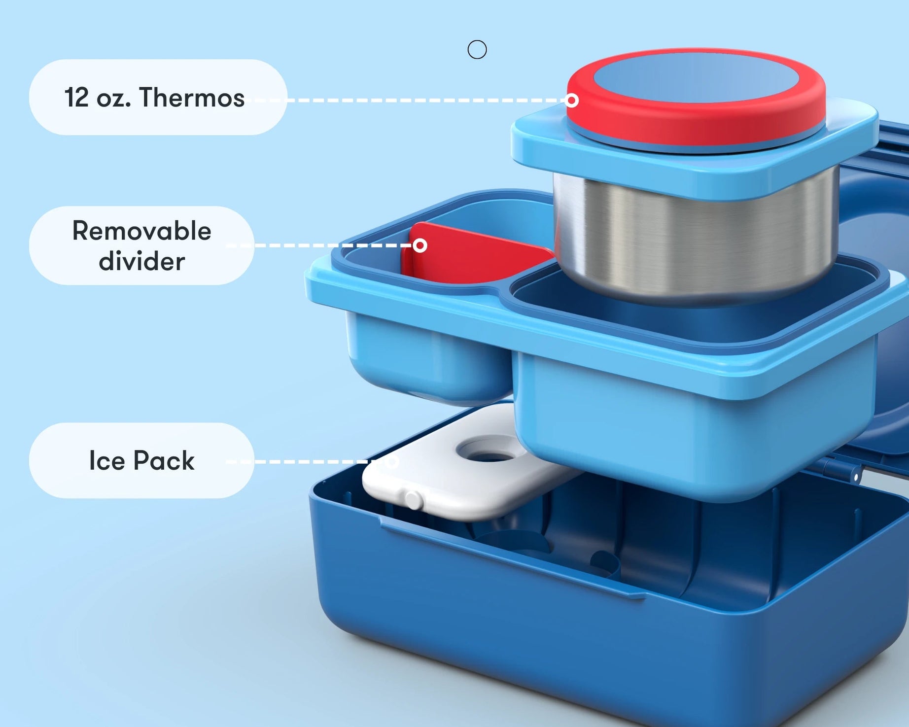 Omiebox - UP Warmte Geïsoleerde 2e Generatie Kosmisch Blauwe Bento Lunchbox