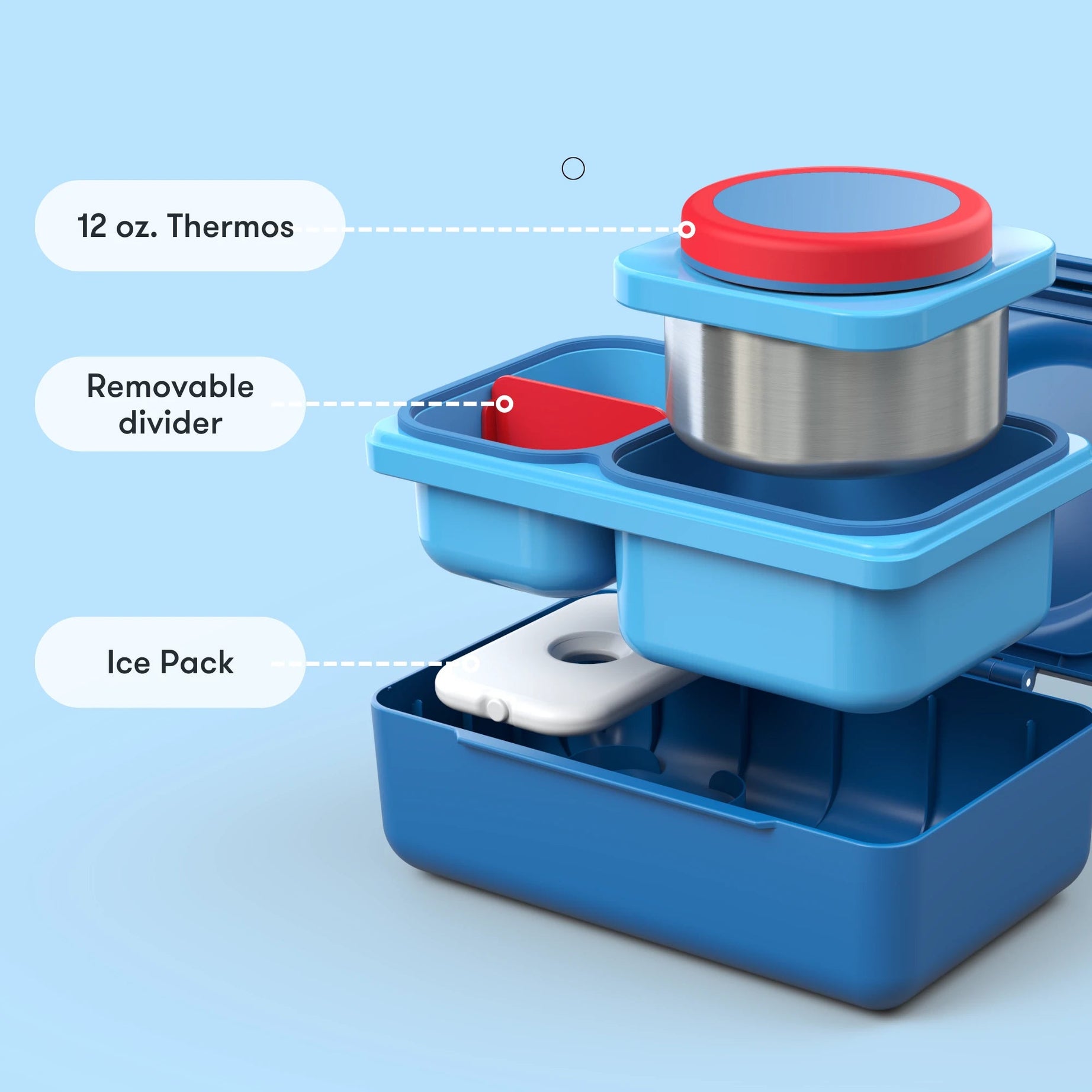 Omiebox - UP Warmte Geïsoleerde 2e Generatie Kosmisch Blauwe Bento Lunchbox